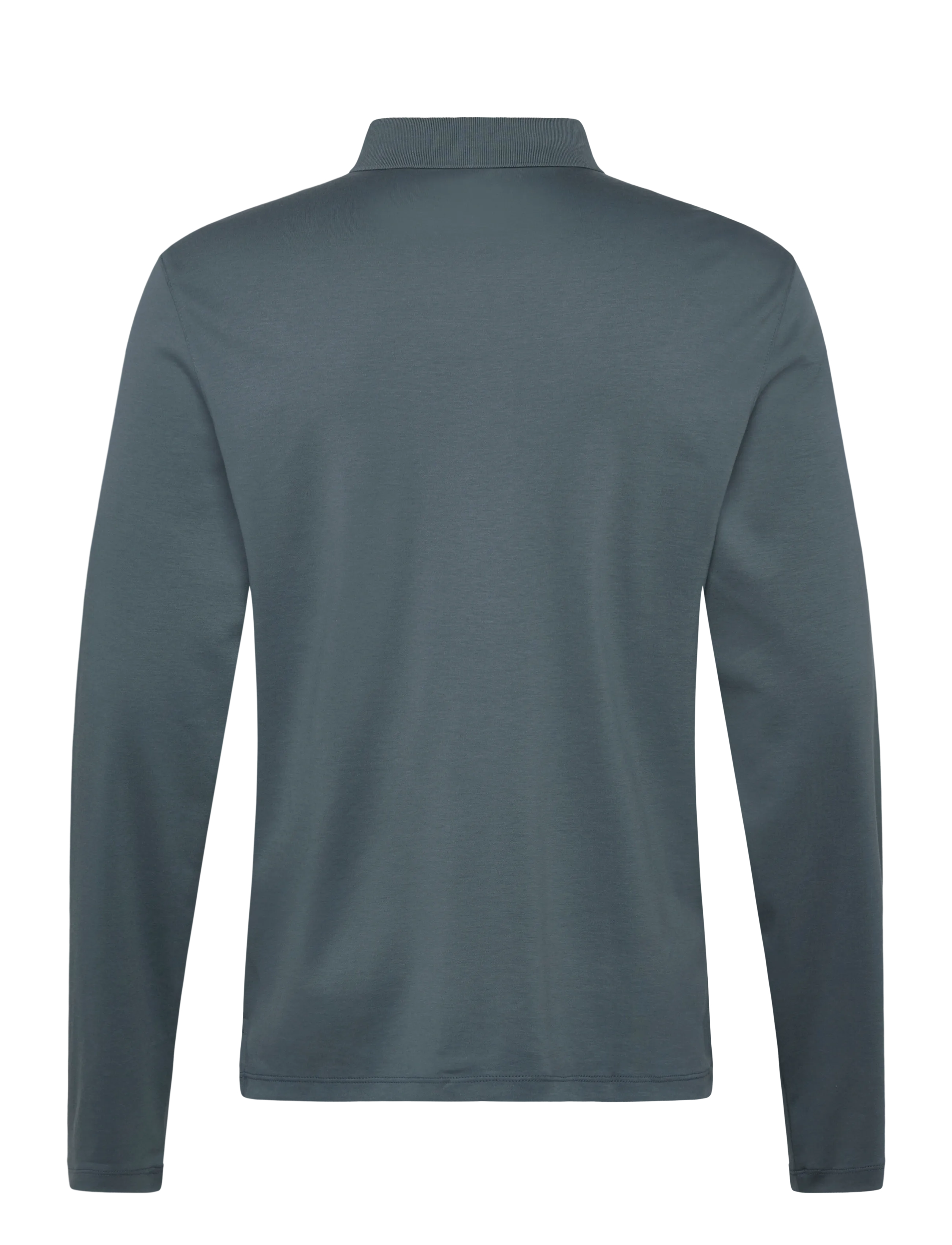 Calvin Klein - LS SLIM SUPIMA LOGO PATCH POLO - long-sleeved polos - dark slate - 1