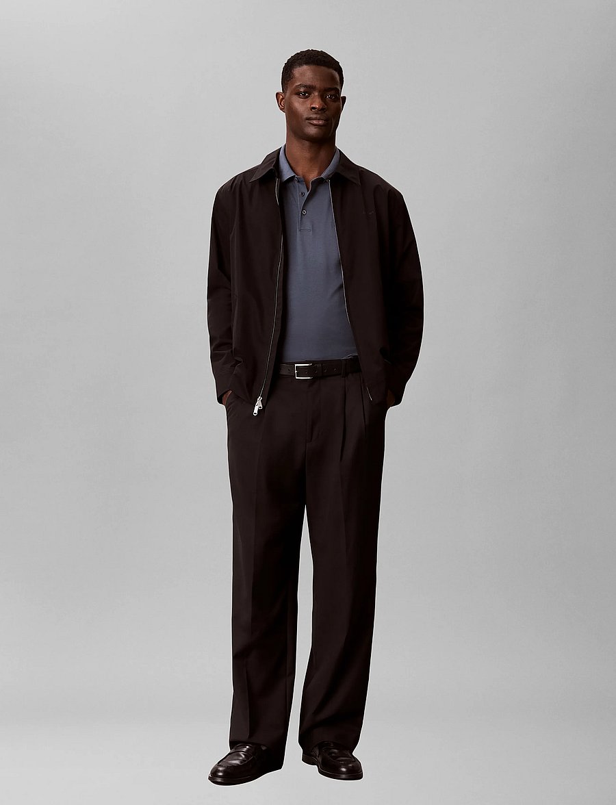 Calvin Klein - LS SLIM SUPIMA LOGO PATCH POLO - langärmelig - dark slate - 0