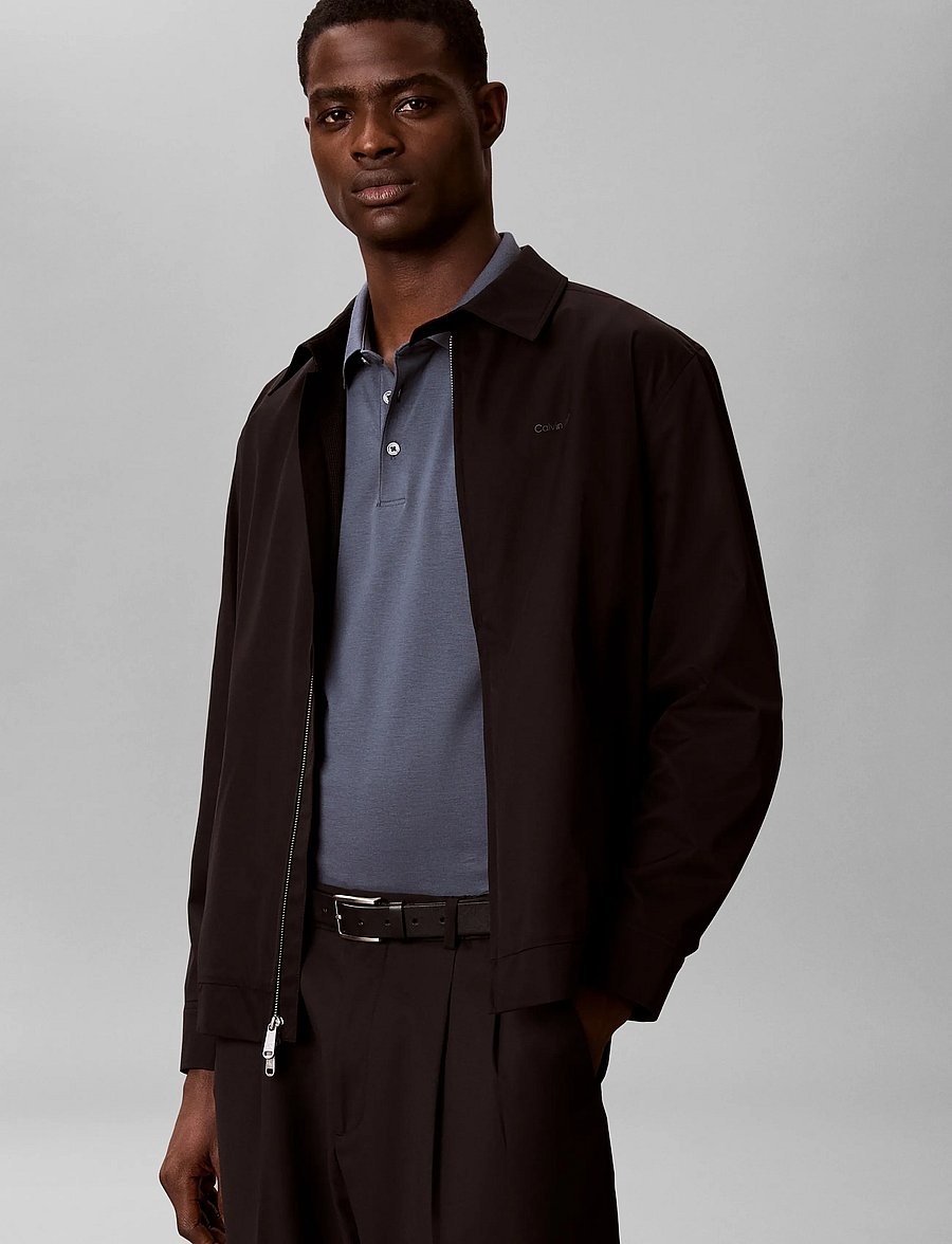 Calvin Klein - LS SLIM SUPIMA LOGO PATCH POLO - long-sleeved polos - dark slate - 5