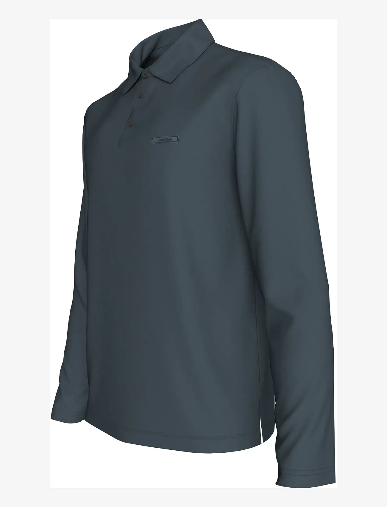 Calvin Klein - LS SLIM SUPIMA LOGO PATCH POLO - polo krekli ar garām piedurknēm - dark slate - 2