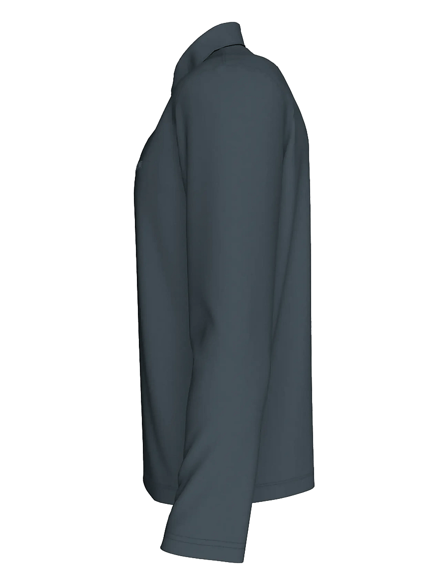 Calvin Klein - LS SLIM SUPIMA LOGO PATCH POLO - langærmede poloer - dark slate - 3