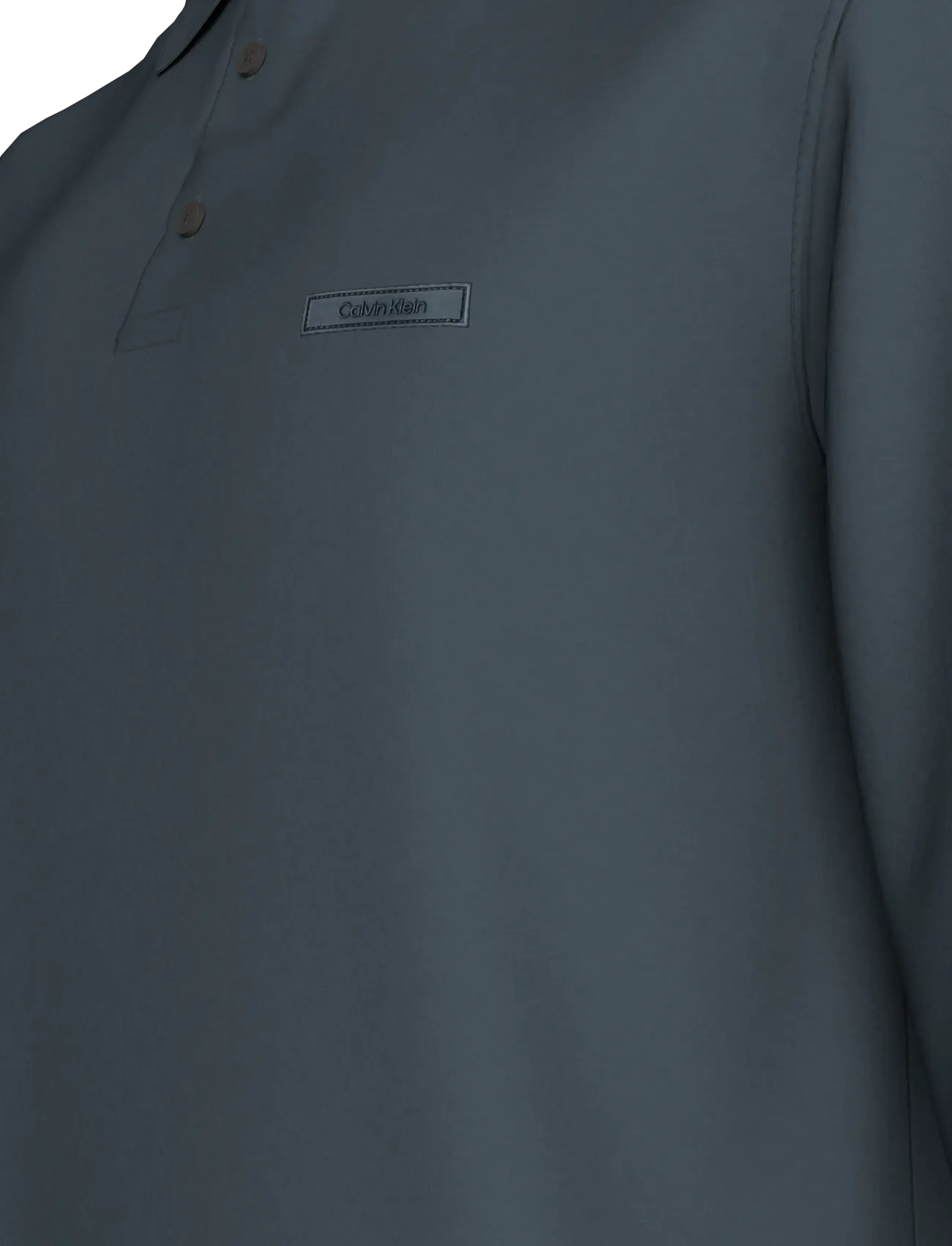 Calvin Klein - LS SLIM SUPIMA LOGO PATCH POLO - long-sleeved polos - dark slate - 4