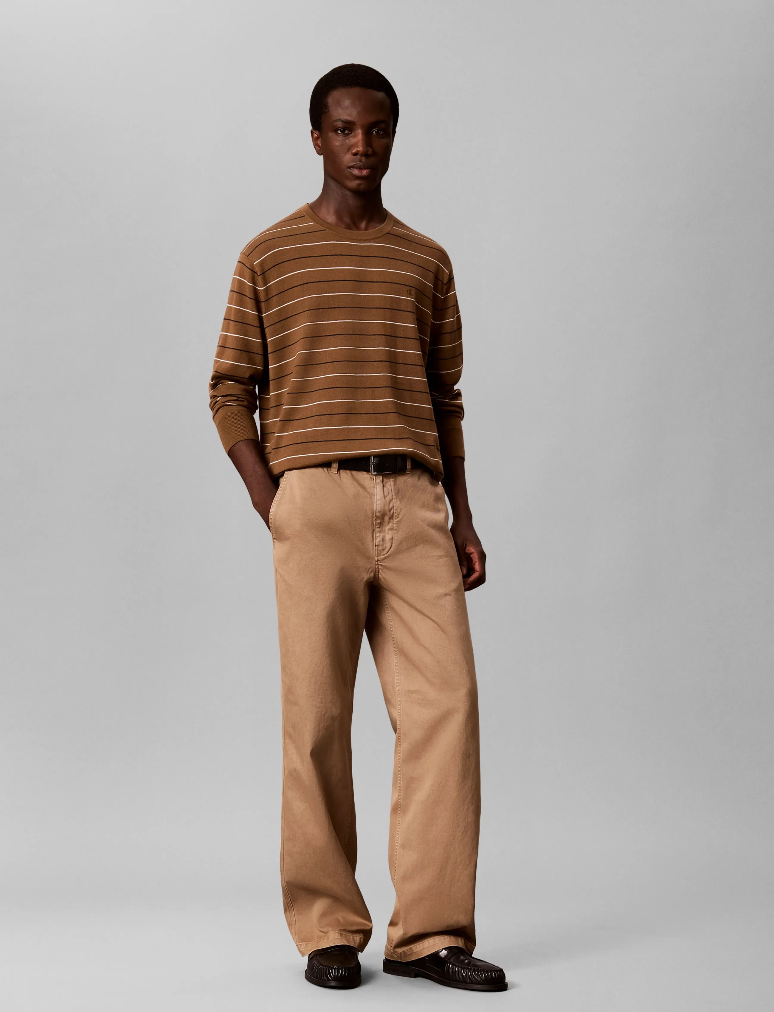 Calvin Klein - LS 100% MERINO STRIPE CREW 14GG - round necks - thrush - 3