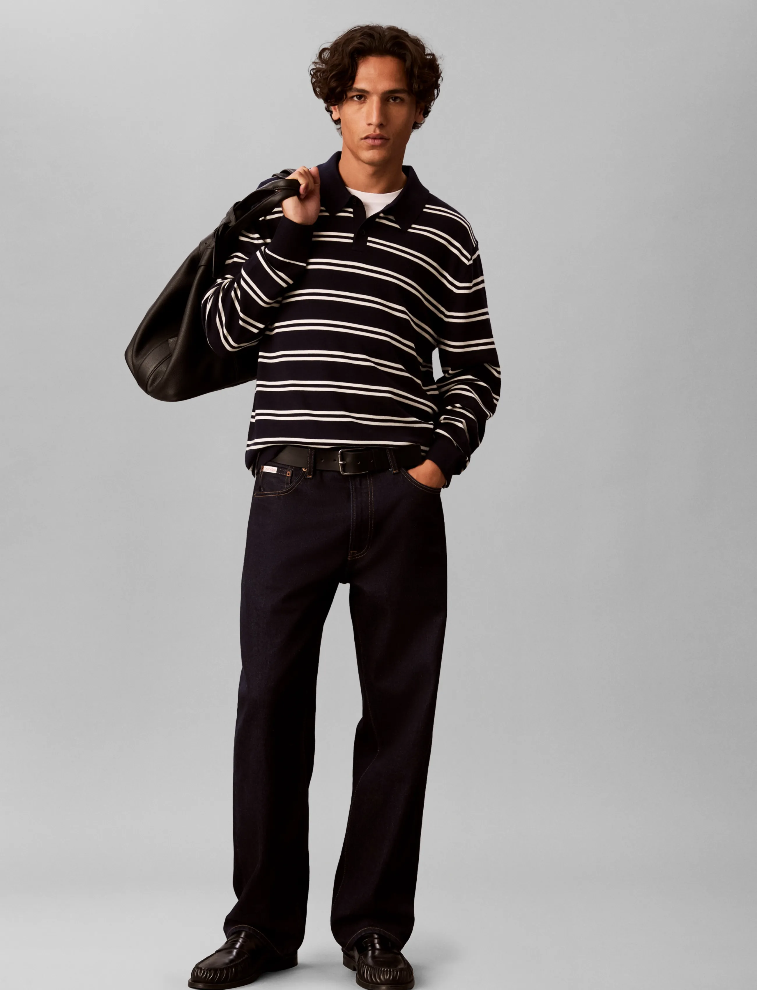 Ls 100% Merino Stripe Polo 14Gg