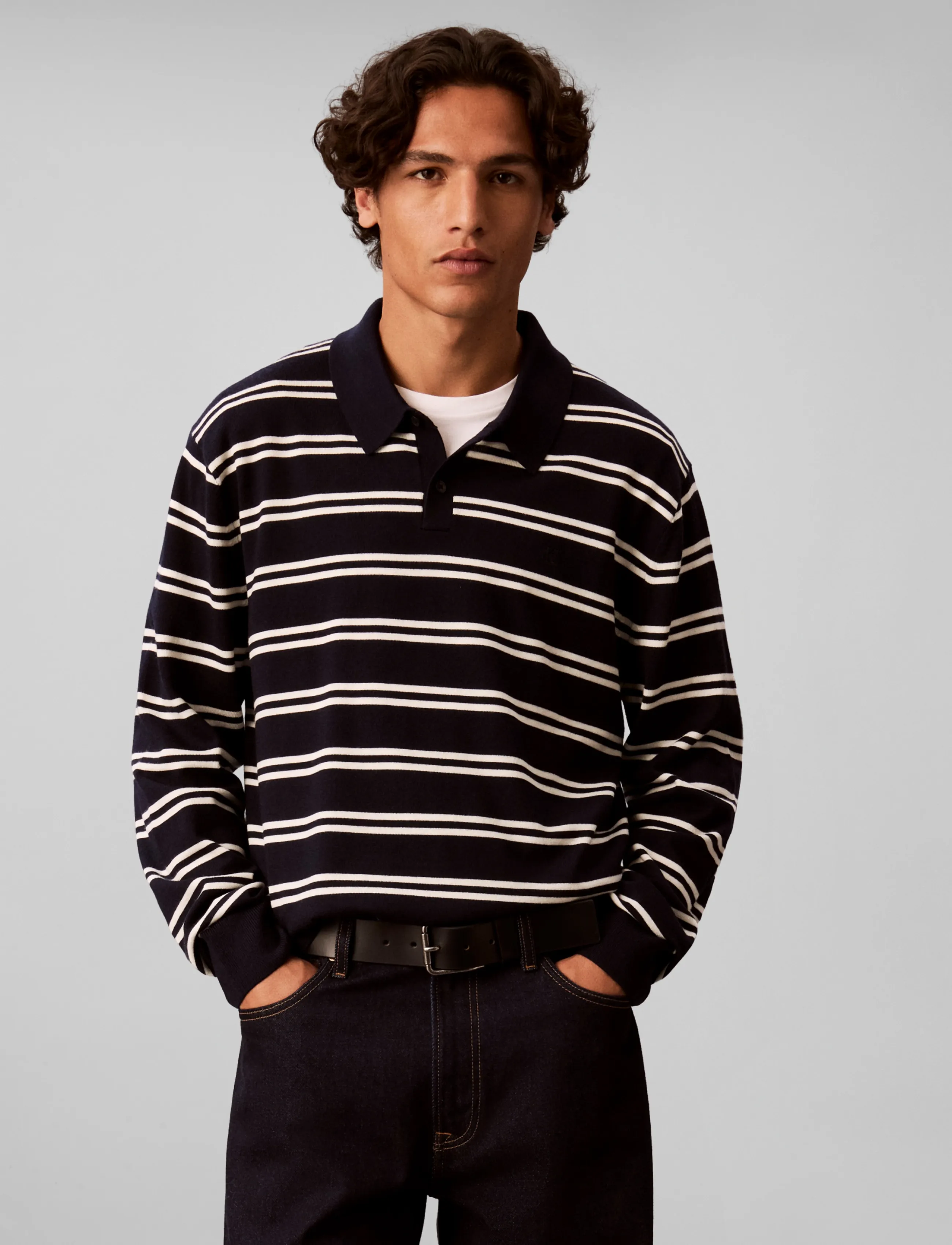 Ls 100% Merino Stripe Polo 14Gg 3