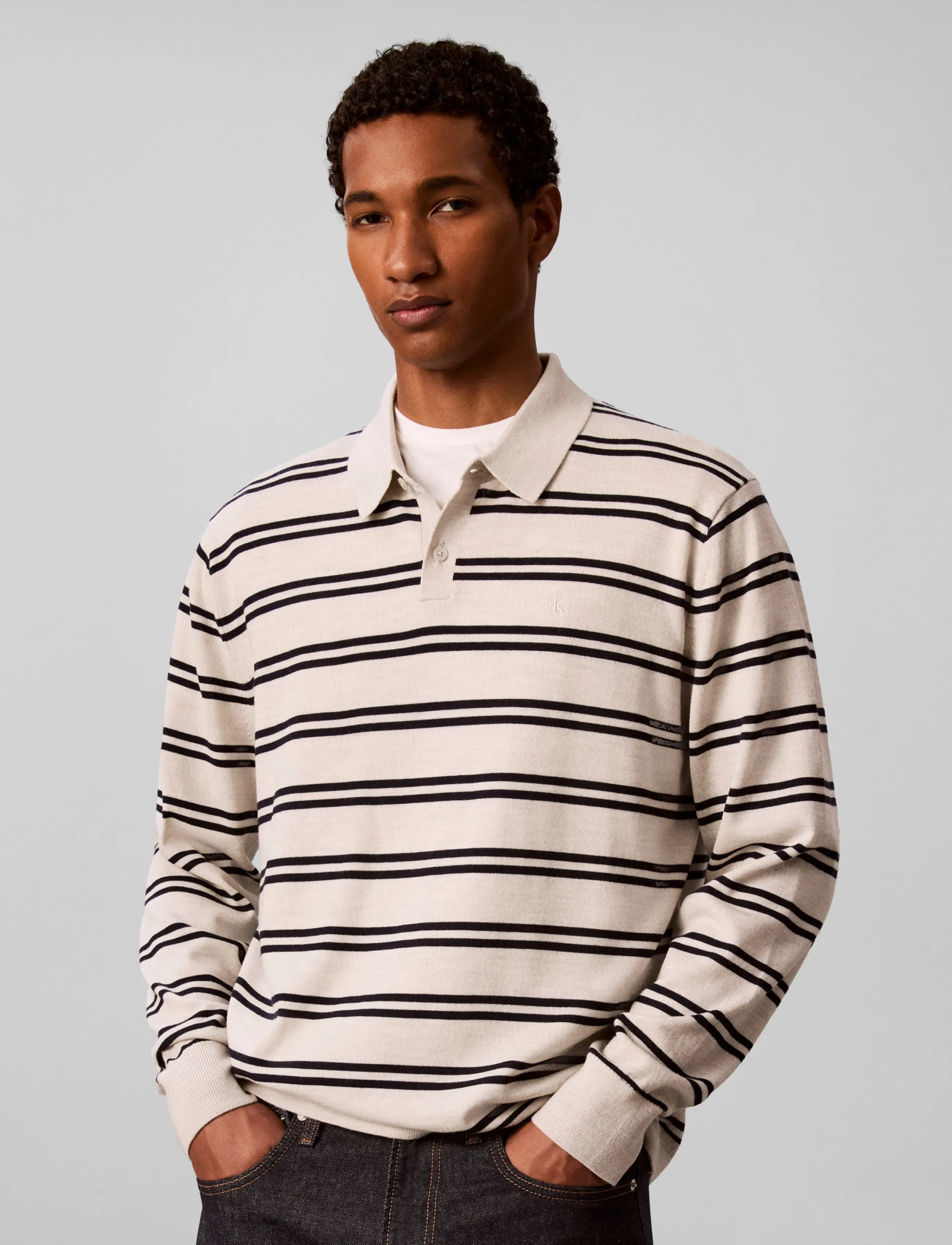 Ls 100% Merino Stripe Polo 14Gg 3