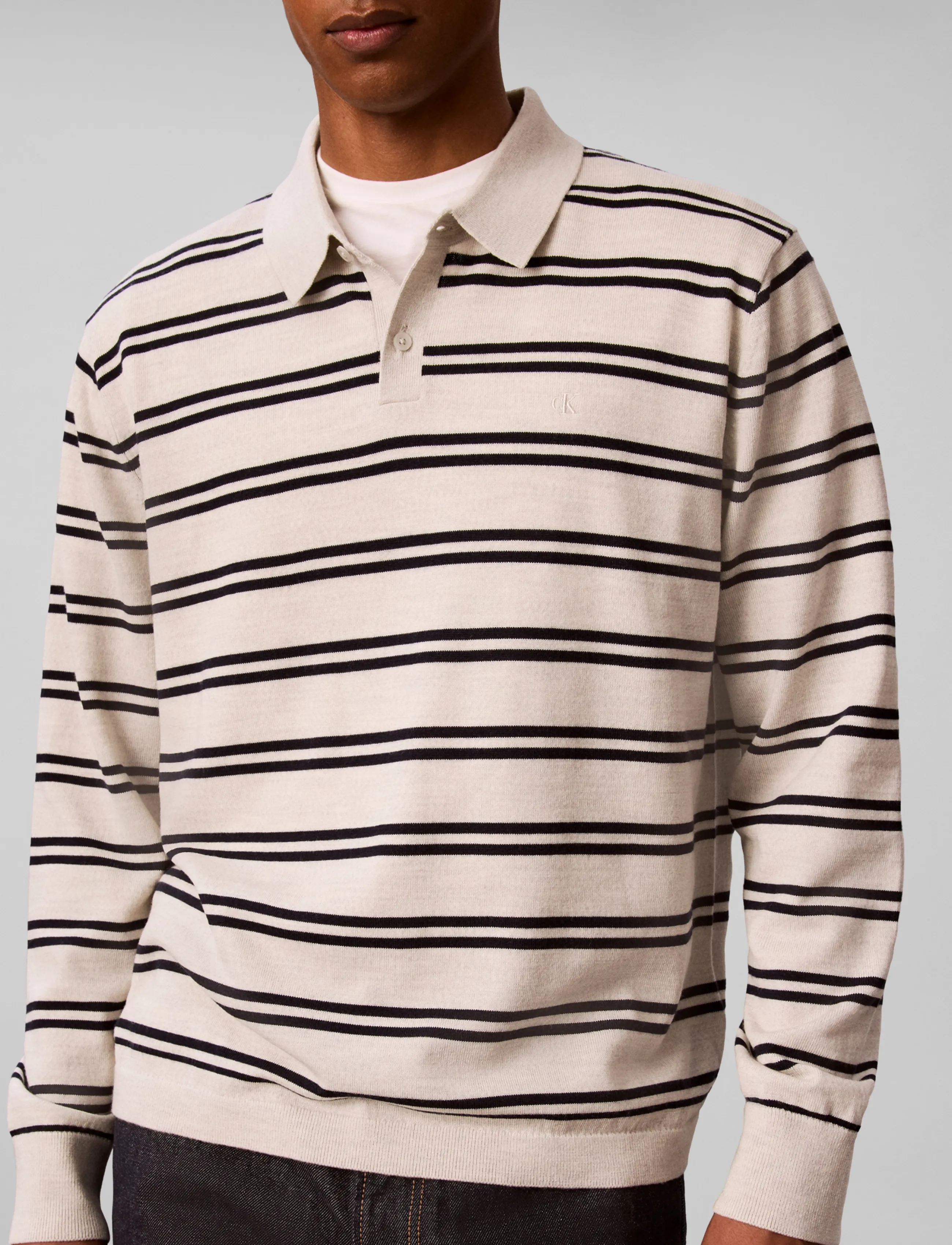 Ls 100% Merino Stripe Polo 14Gg 5