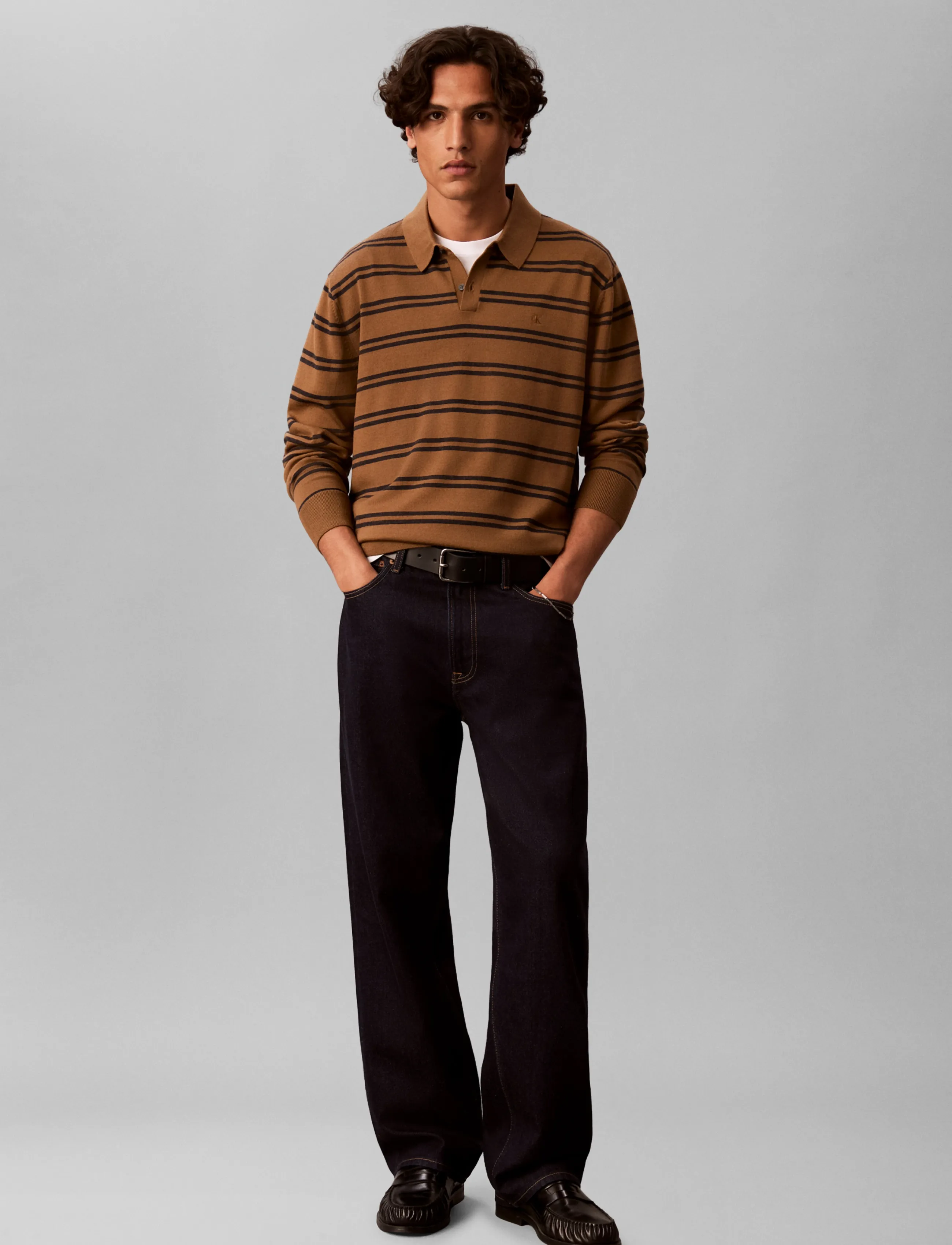 Ls 100% Merino Stripe Polo 14Gg