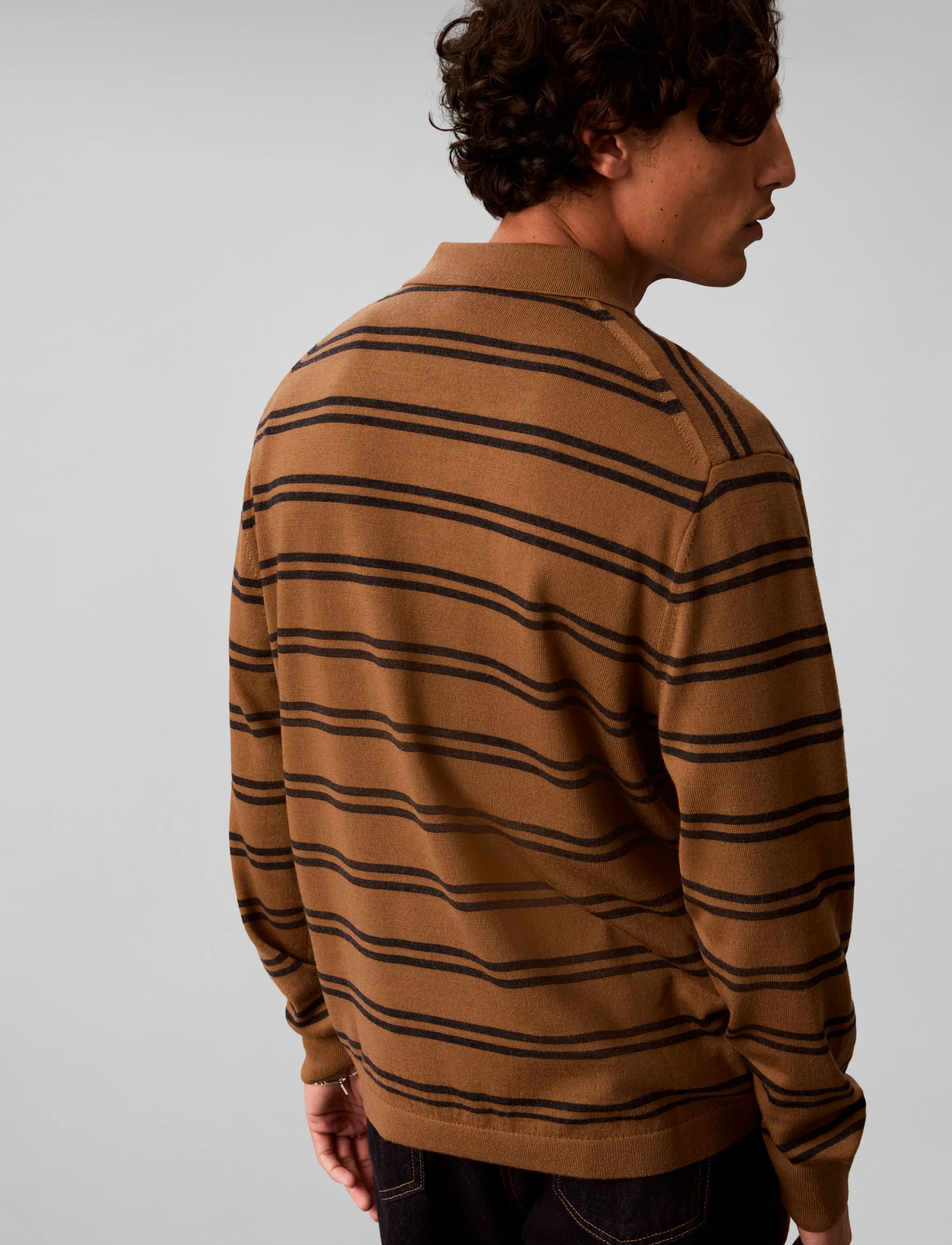 Ls 100% Merino Stripe Polo 14Gg 2