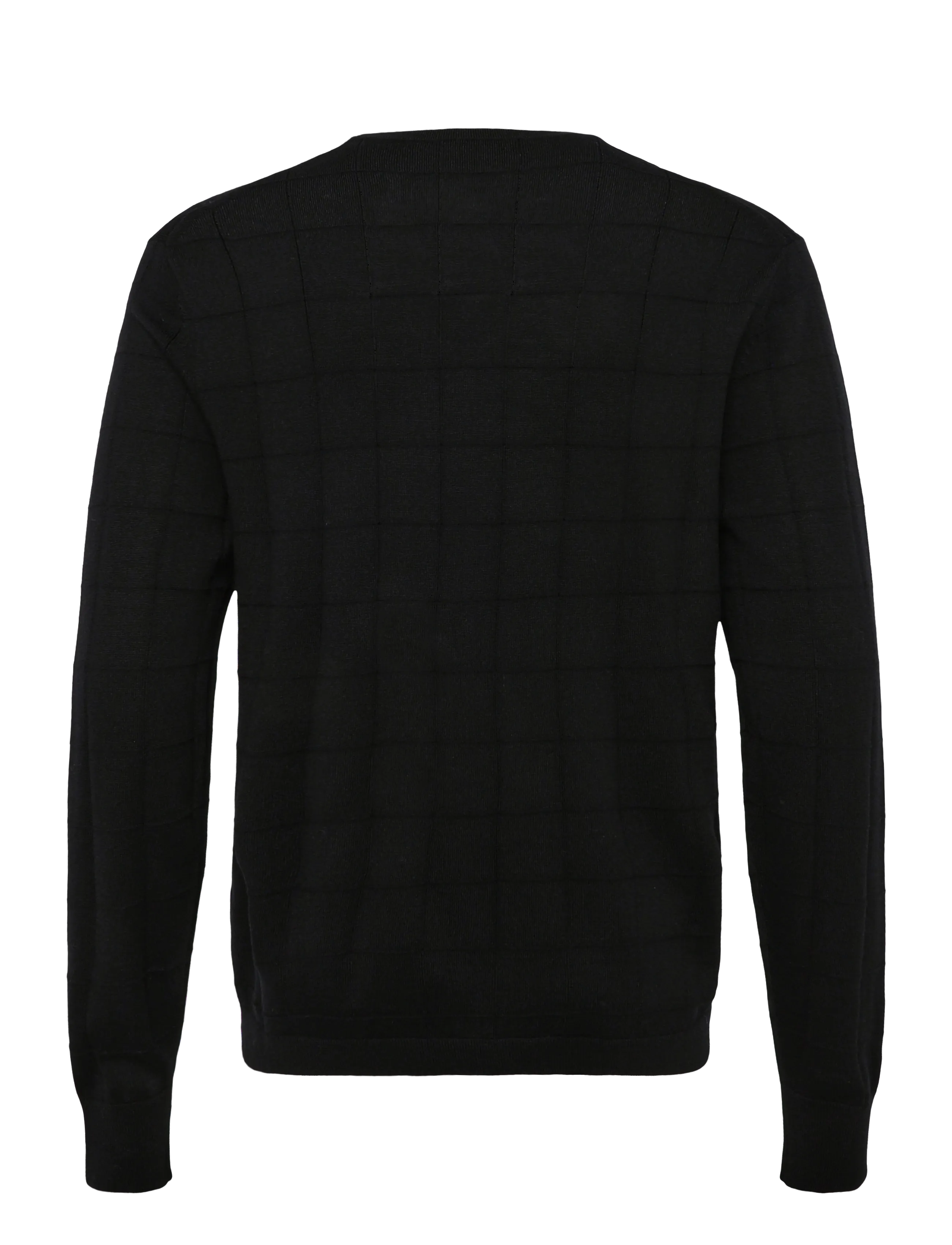 Calvin Klein - LS 100% MERINO TEXTURED GRID CRE - round necks - black - 2