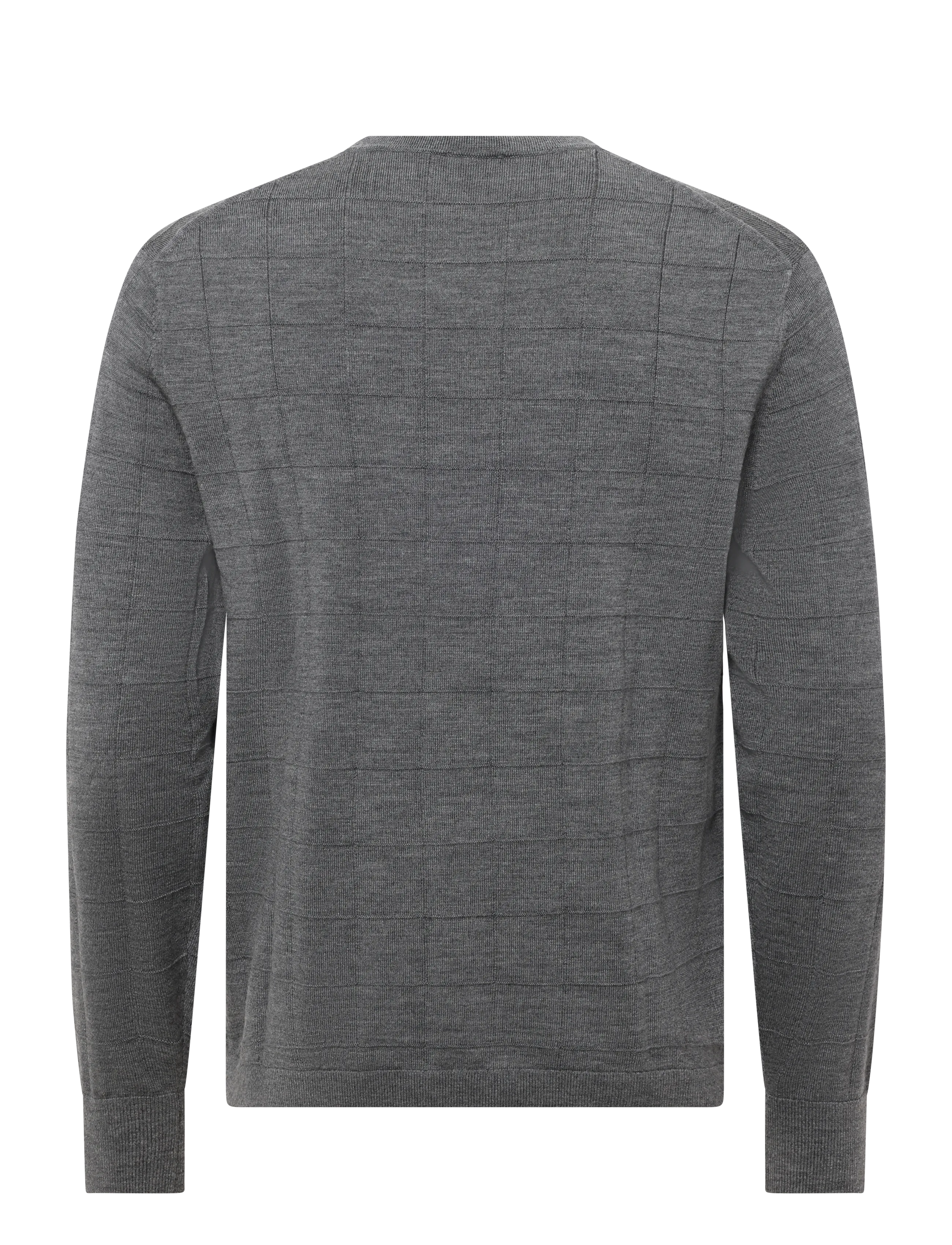 Calvin Klein - LS 100% MERINO TEXTURED GRID CRE - rundhalsad - medium grey htr - 2