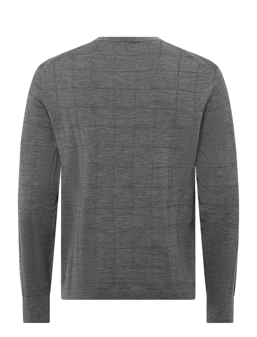 Calvin Klein - LS 100% MERINO TEXTURED GRID CRE - rundhalsad - medium grey htr - 2