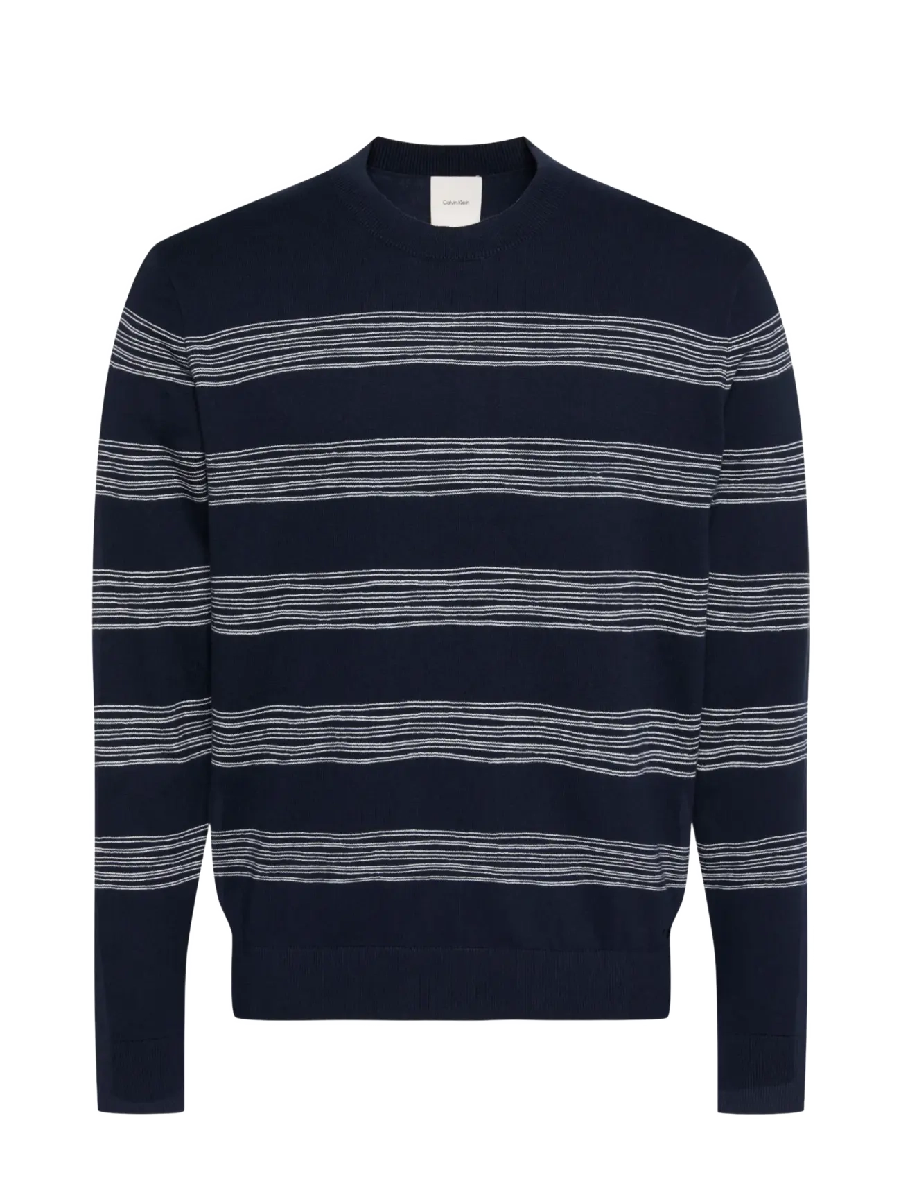 Calvin Klein LS SPACE STRIPE CTN CREWNK SWEAT - Strickmode - DARK SAPPHIRE / navy