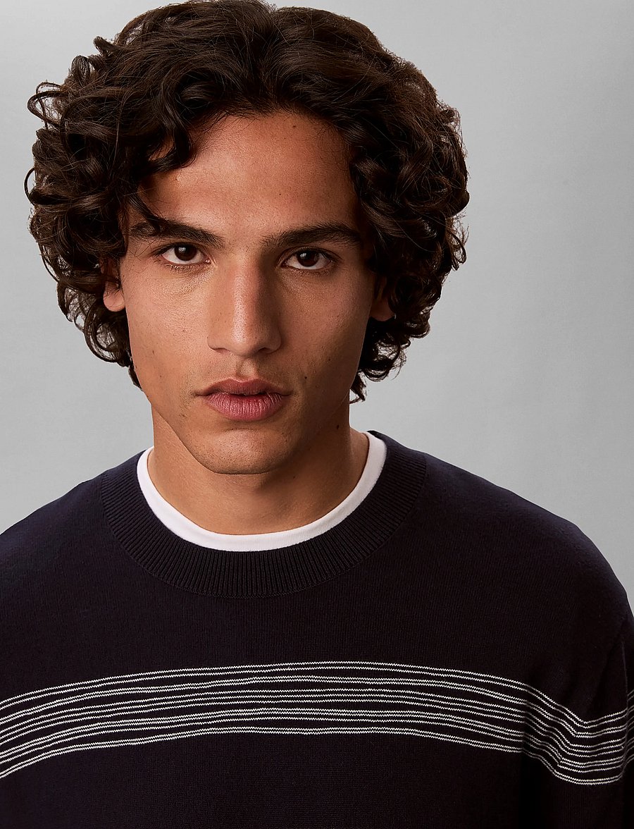 Calvin Klein - LS SPACE STRIPE CTN CREWNK SWEAT - rundhals - dark sapphire - 4