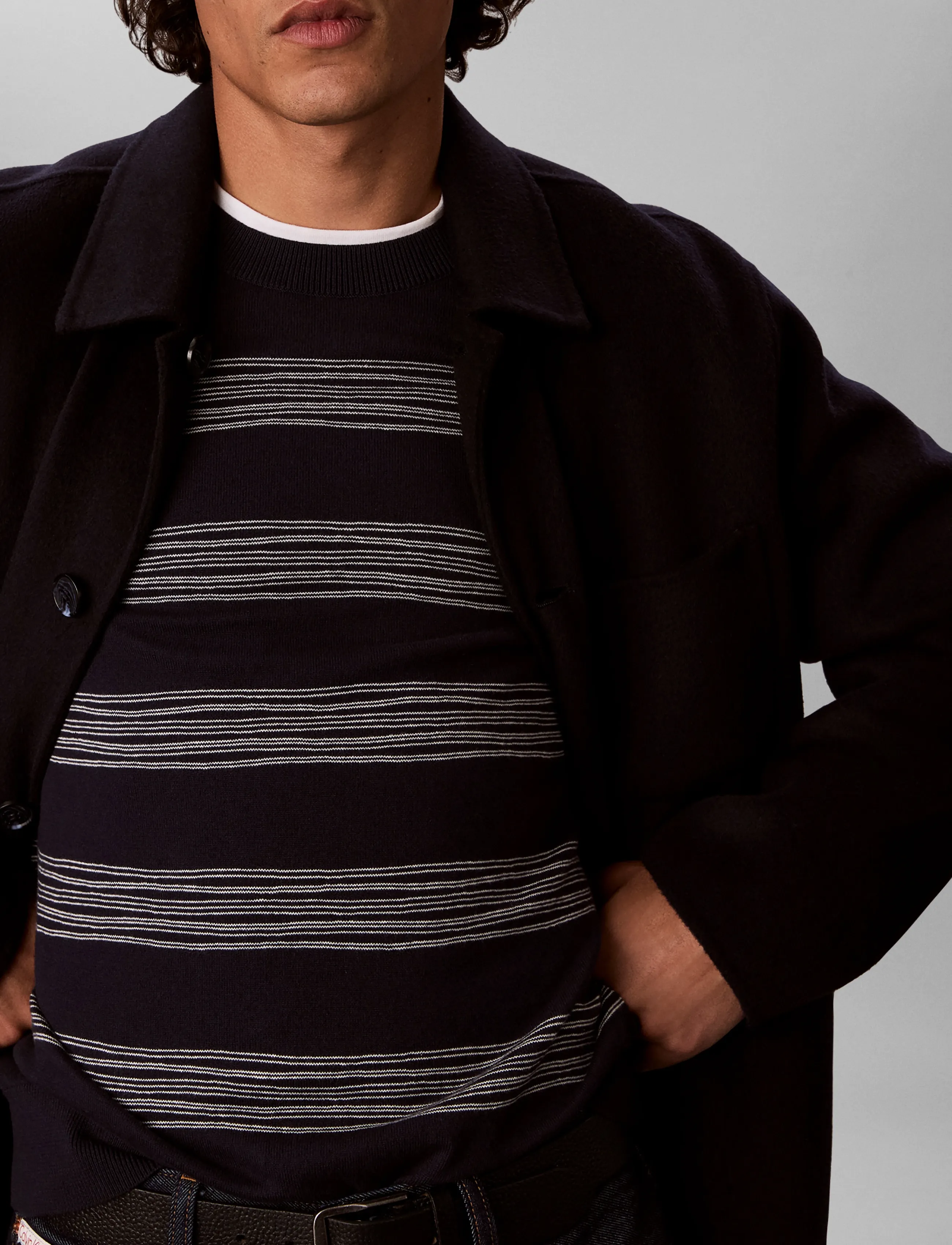 Calvin Klein - LS SPACE STRIPE CTN CREWNK SWEAT - rundhals - dark sapphire - 5