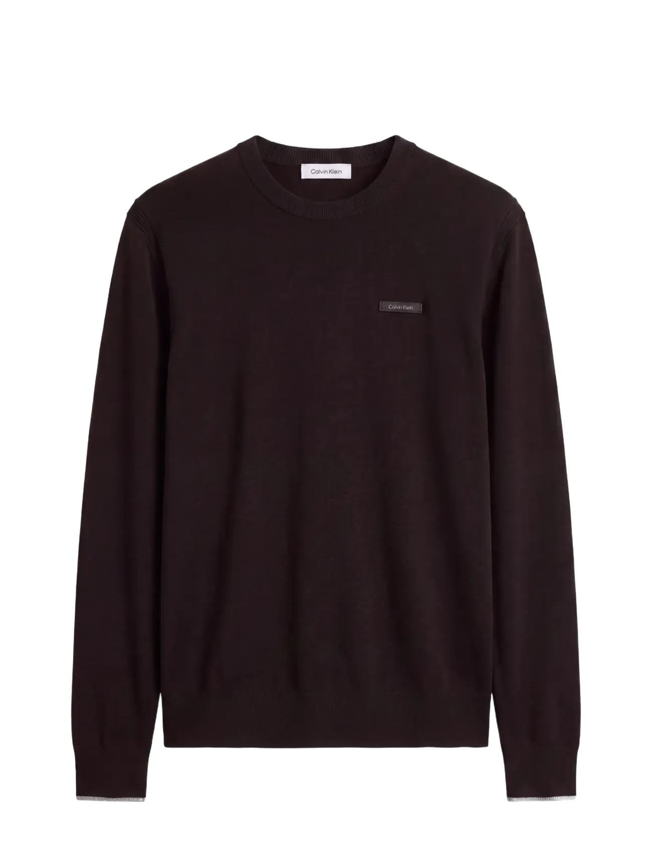 Calvin Klein LS CK TECH KNIT TIPPING CREW 12G - Strik - BLACK / black