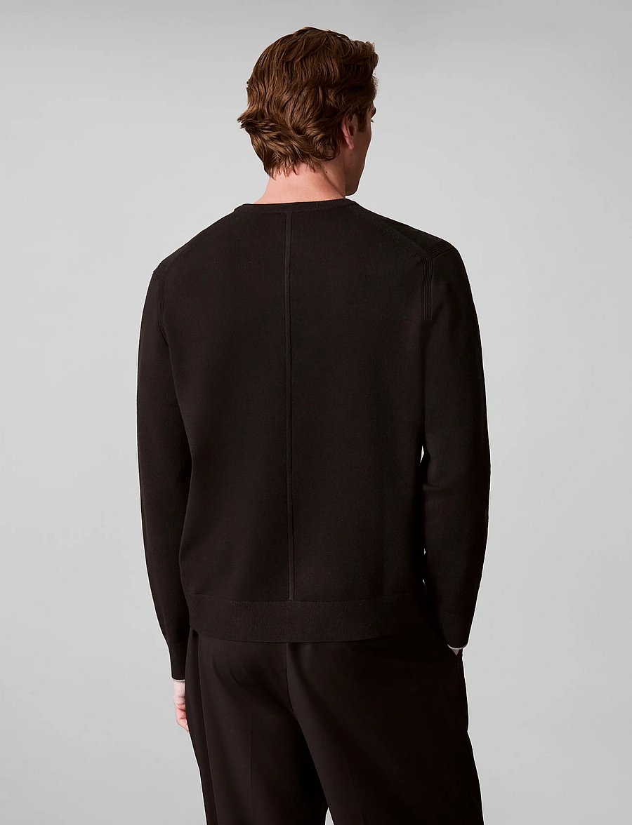 Calvin Klein - LS CK TECH KNIT TIPPING CREW 12G - rundhals - black - 2