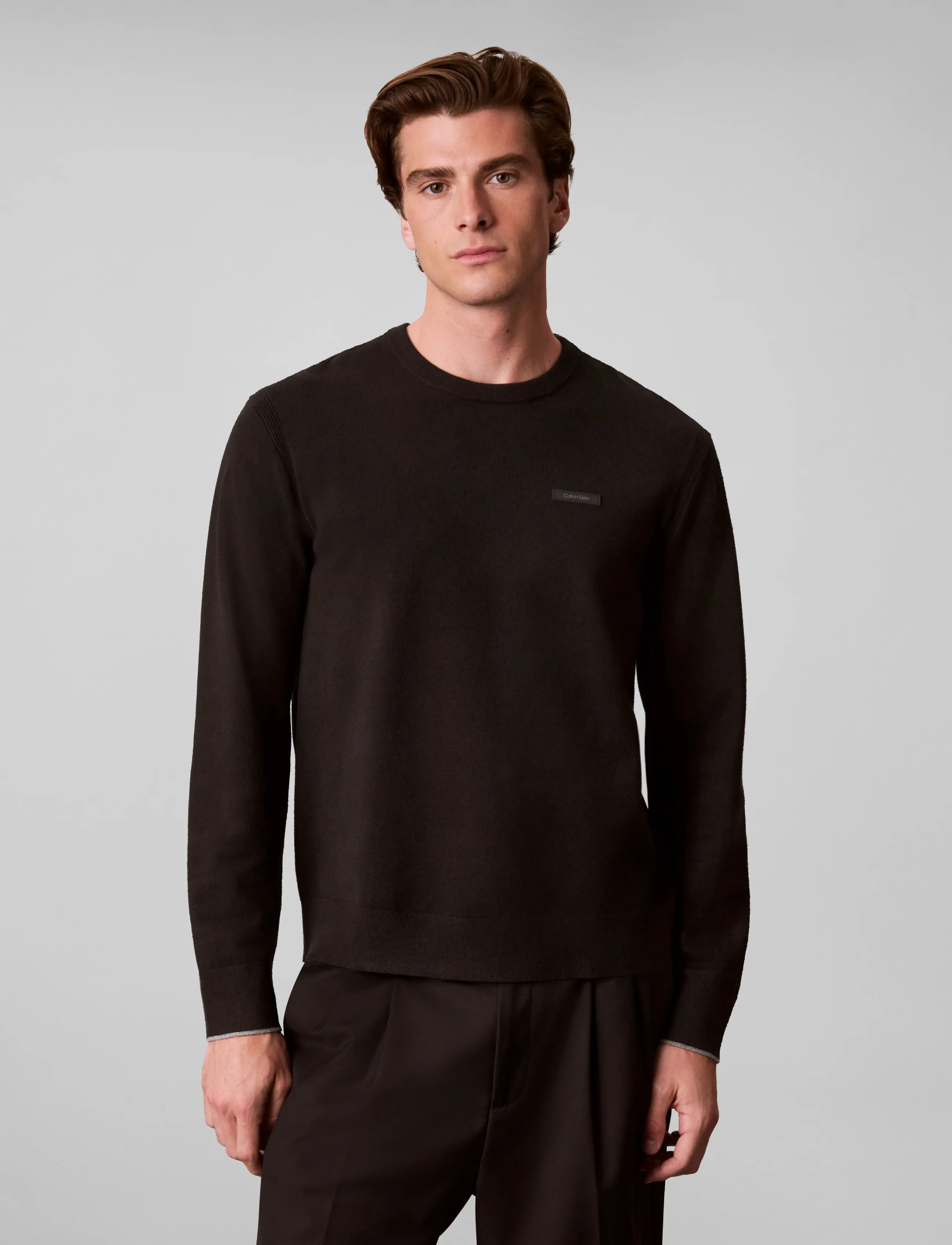 Calvin Klein - LS CK TECH KNIT TIPPING CREW 12G - black - 3