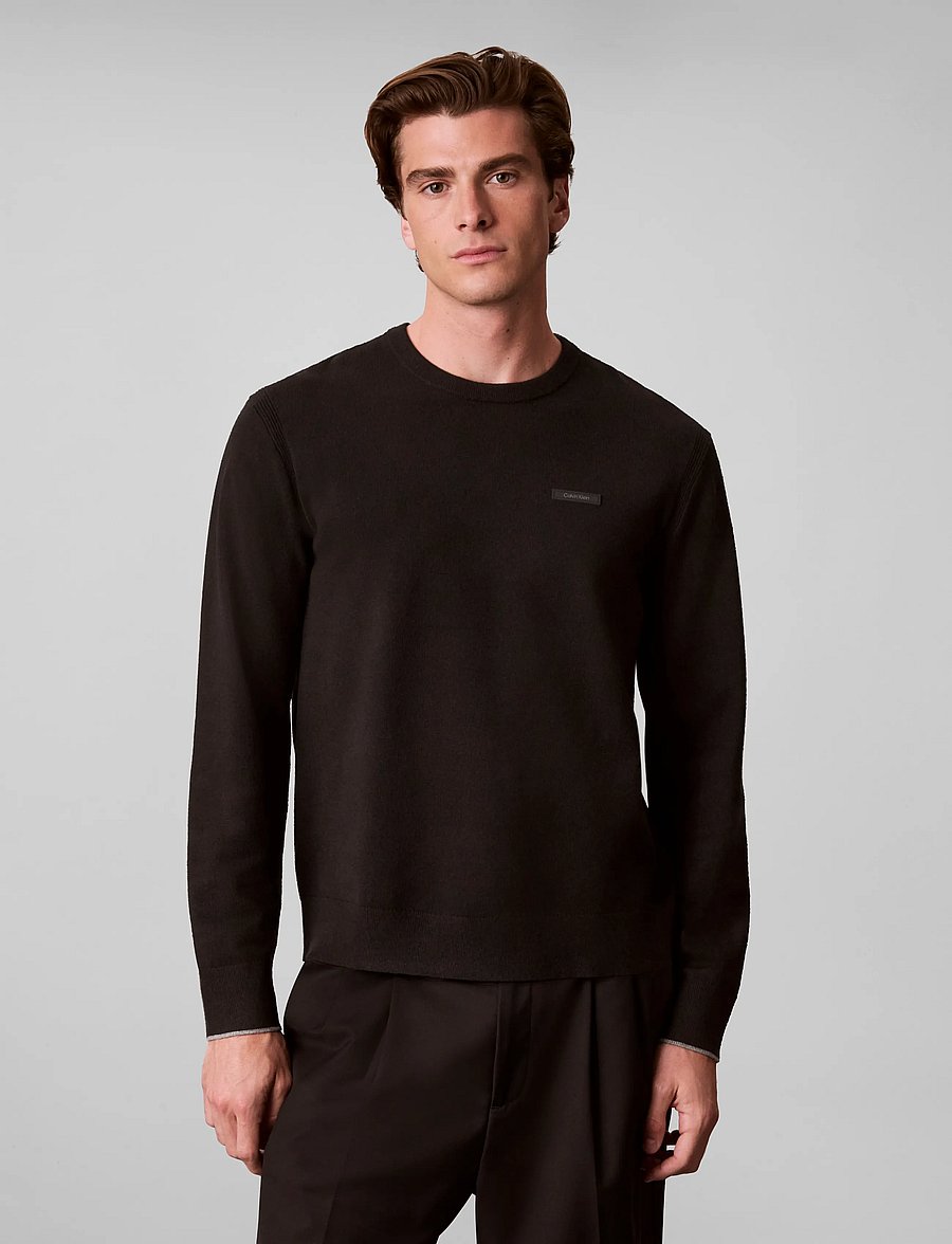 Calvin Klein - LS CK TECH KNIT TIPPING CREW 12G - rundhals - black - 3