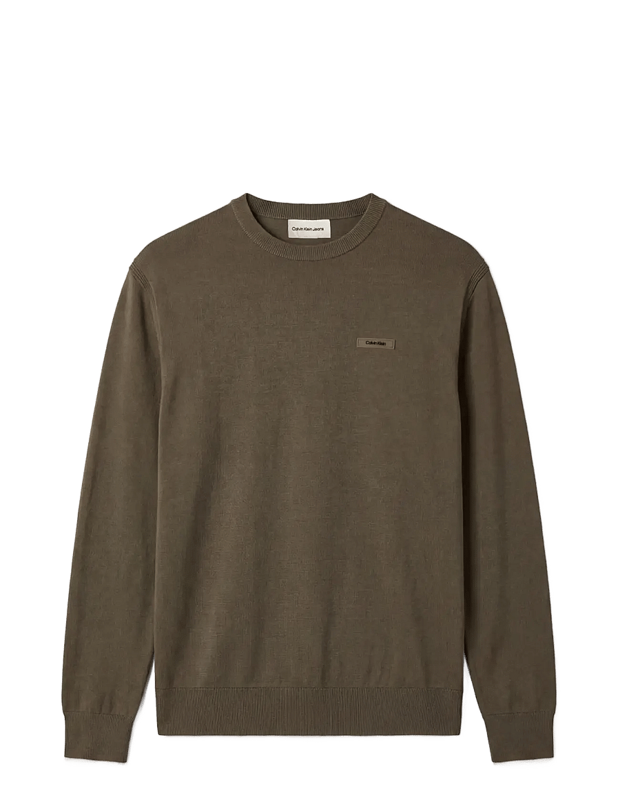 Calvin Klein - LS CK TECH KNIT TIPPING CREW 12G - rundhals - olive night - 1