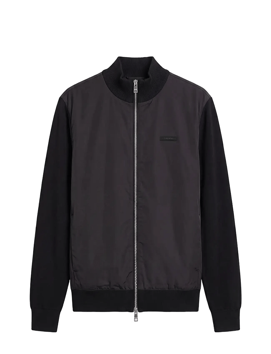 Calvin Klein - LS CK TECH KNIT MIXED MEDIA FZ 1 - hybrid jackets - black - 1