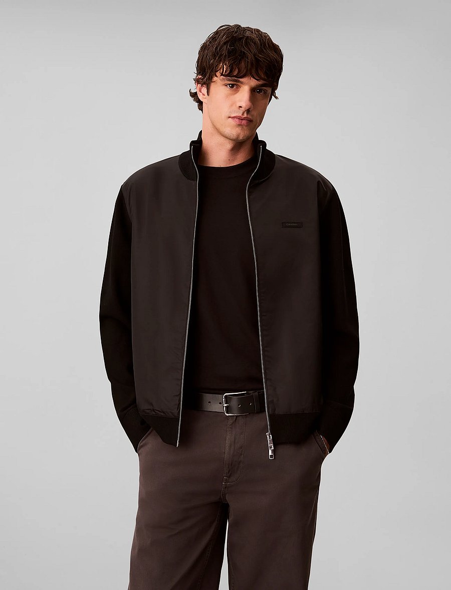 Calvin Klein - LS CK TECH KNIT MIXED MEDIA FZ 1 - hybrid jackets - black - 3