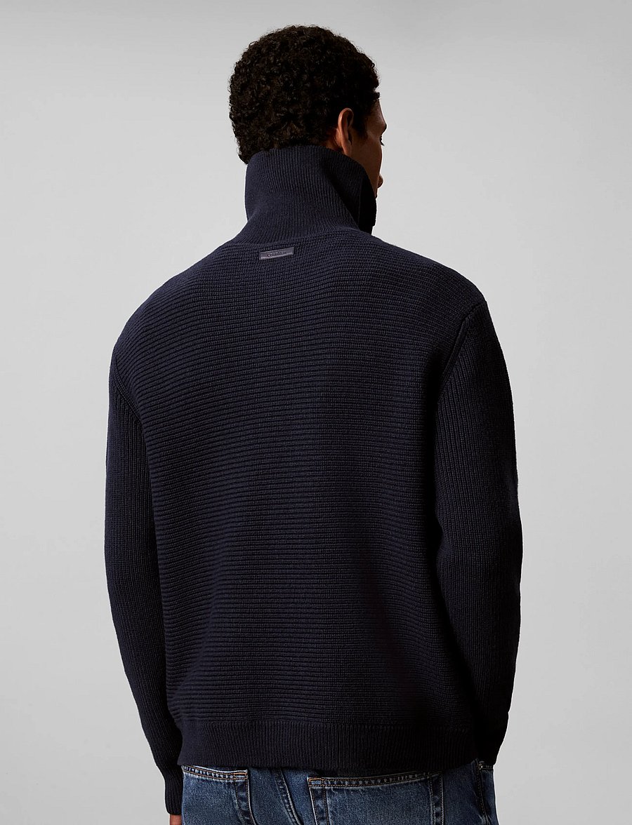 Calvin Klein - LS CTN WOOL PNL STITCH PULLOVER - dark sapphire - 3