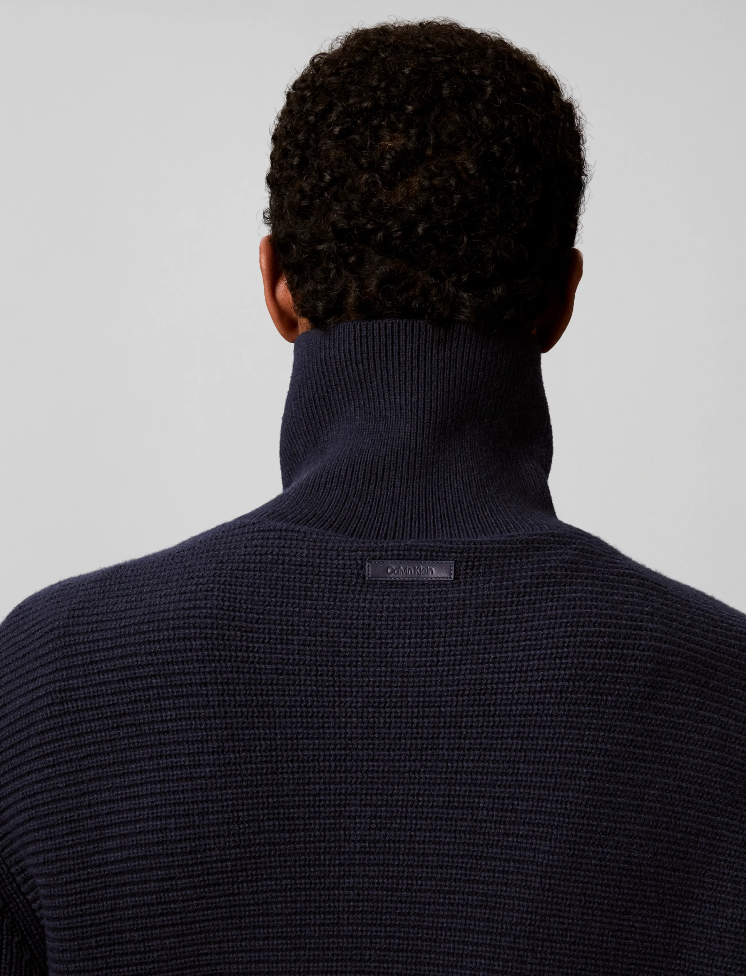 Calvin Klein - LS CTN WOOL PNL STITCH PULLOVER - dark sapphire - 5