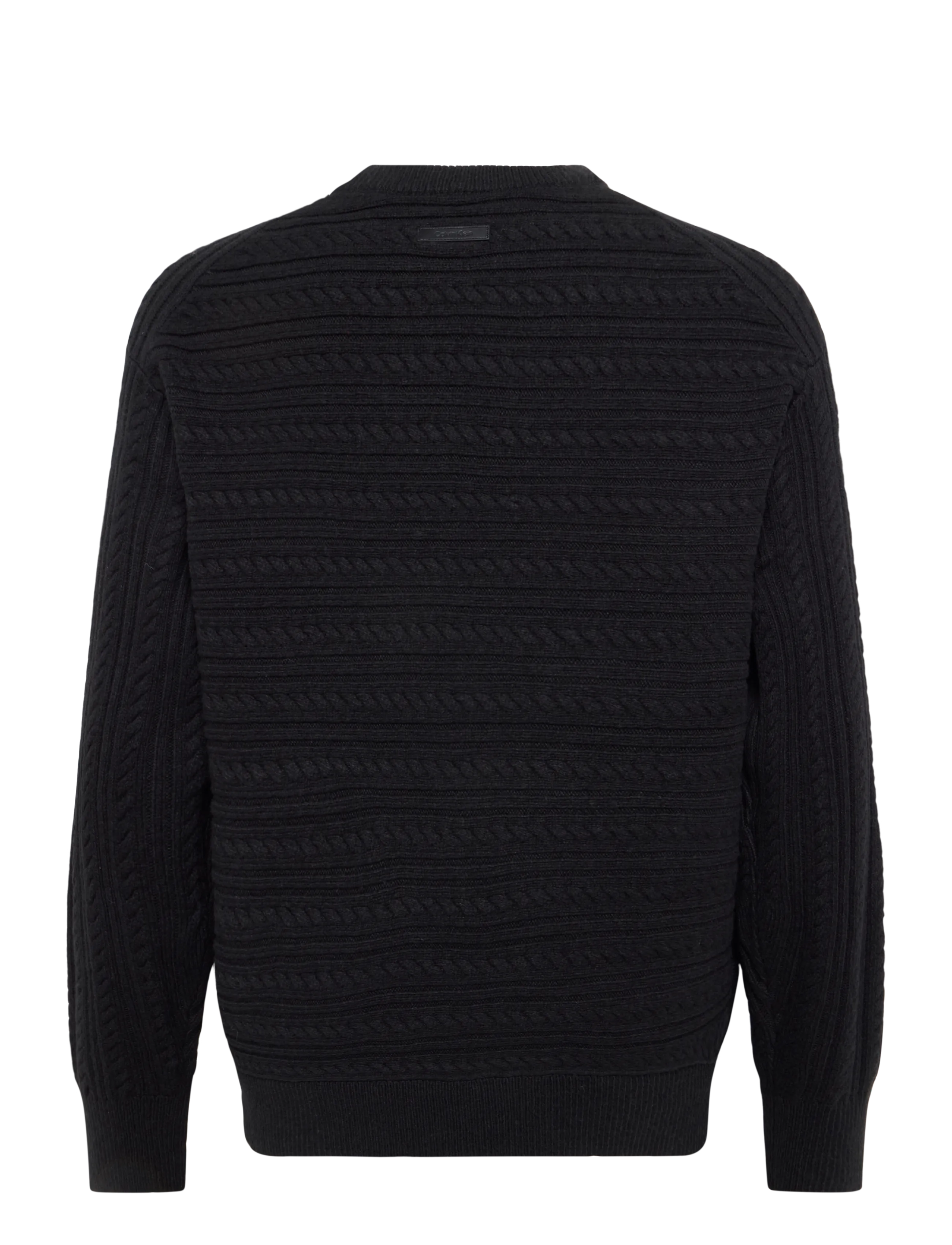 Calvin Klein - LS WOOL BLEND CABLE CRWNK 7GG - rundhals - black - 2