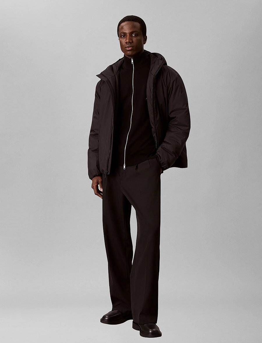 Calvin Klein - LS 100% MERINO FULL ZIP 14GG - pullover mit durchgehendem reißverschluss - black - 3