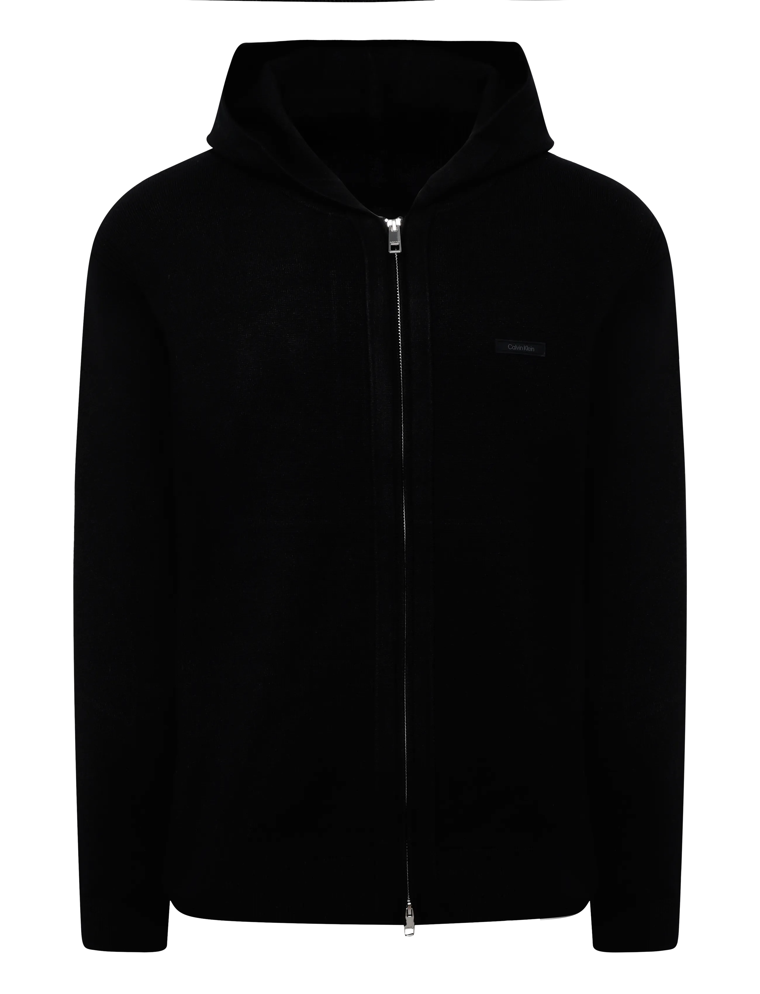 Calvin Klein LS CK TECH KNIT HOODED FZ SWEATE - Kapuzenpullover - BLACK / black