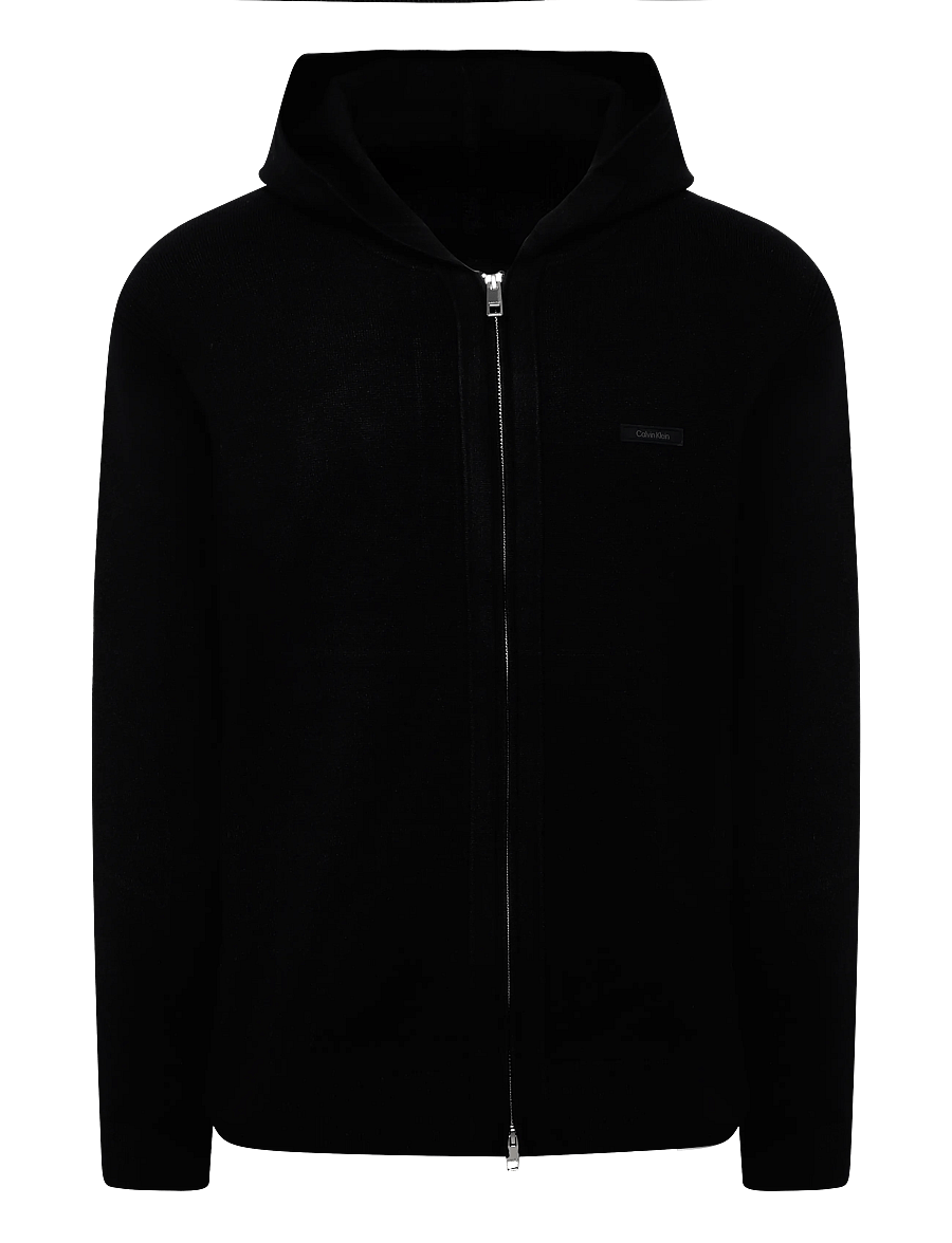 Calvin Klein - LS CK TECH KNIT HOODED FZ SWEATE - lukuga džemprid - black - 0