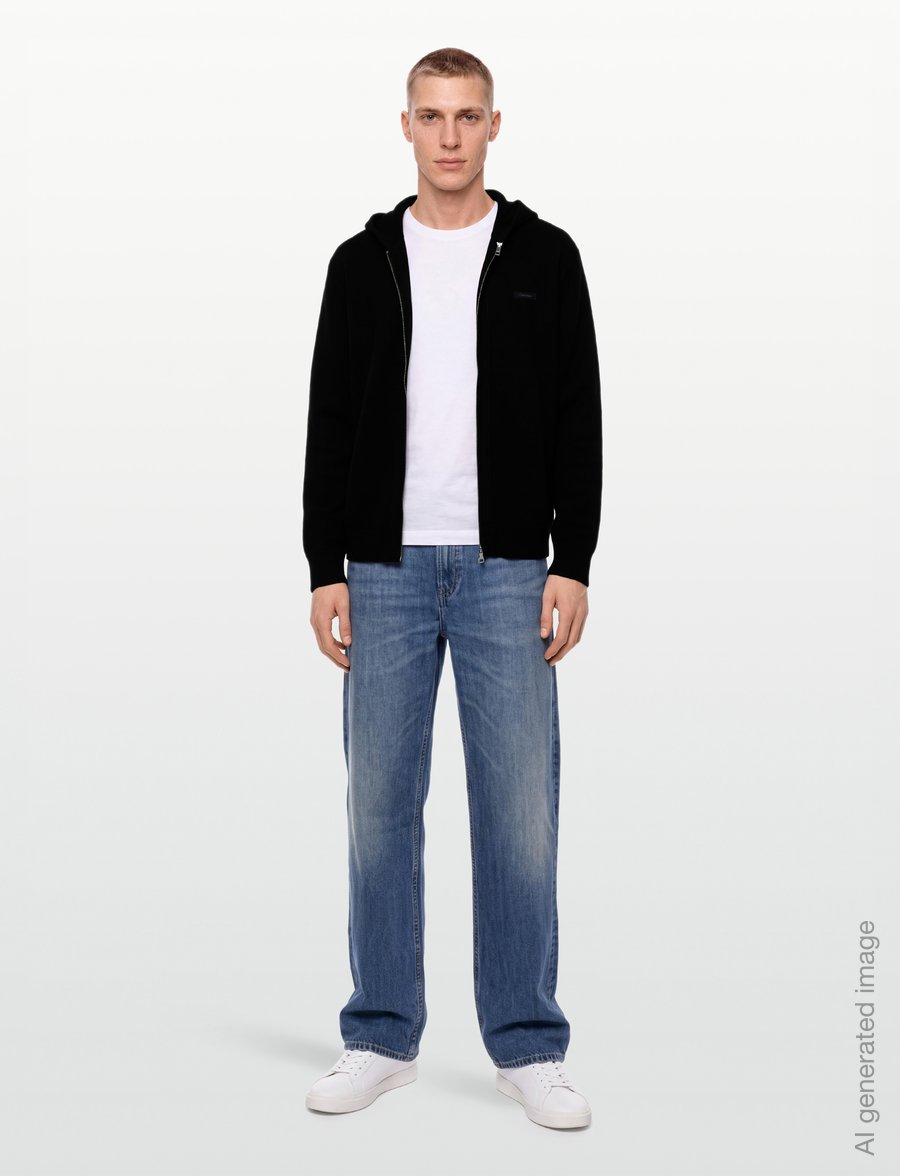 Calvin Klein - LS CK TECH KNIT HOODED FZ SWEATE - kapuzenpullover - black - 0