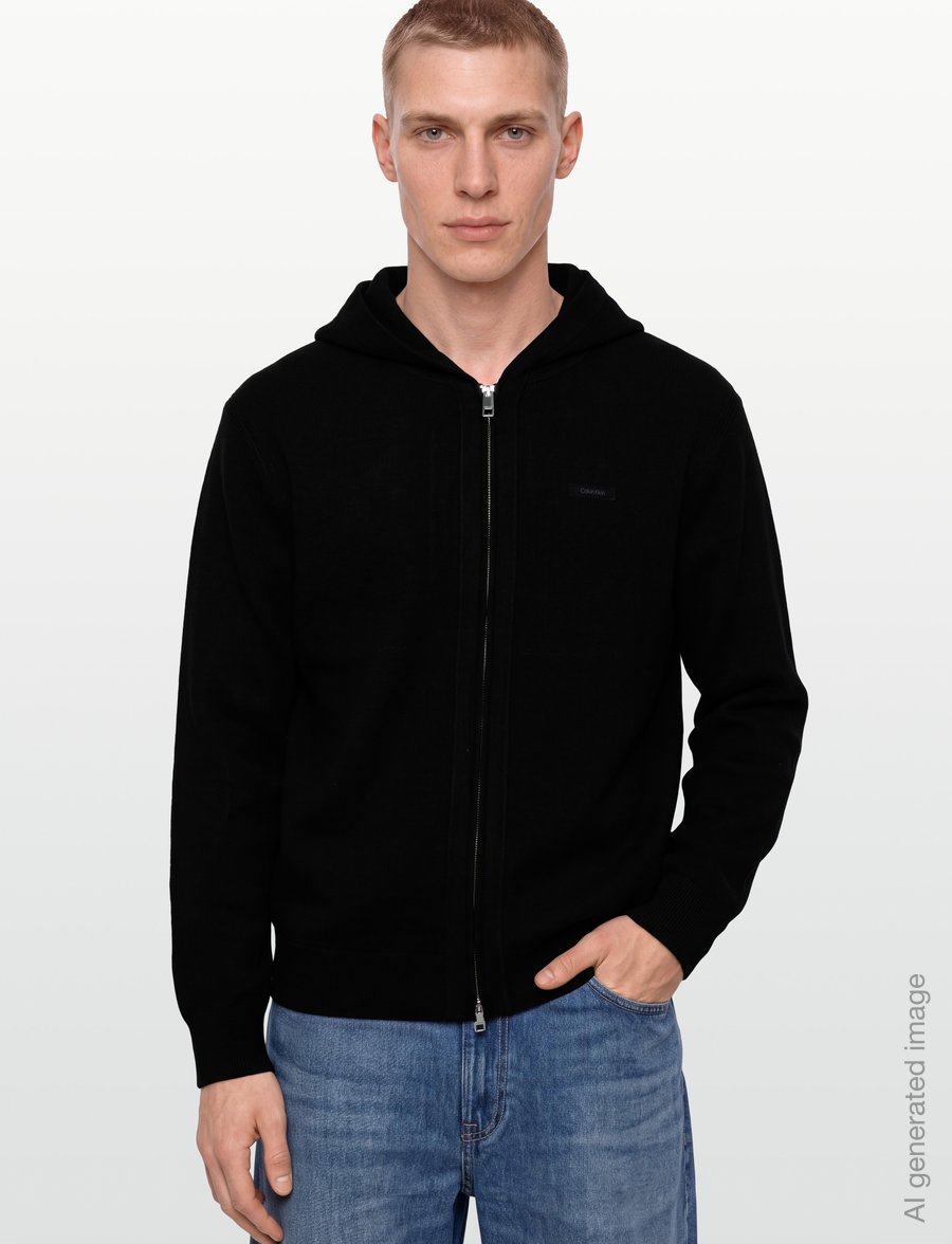Calvin Klein - LS CK TECH KNIT HOODED FZ SWEATE - kapuzenpullover - black - 3
