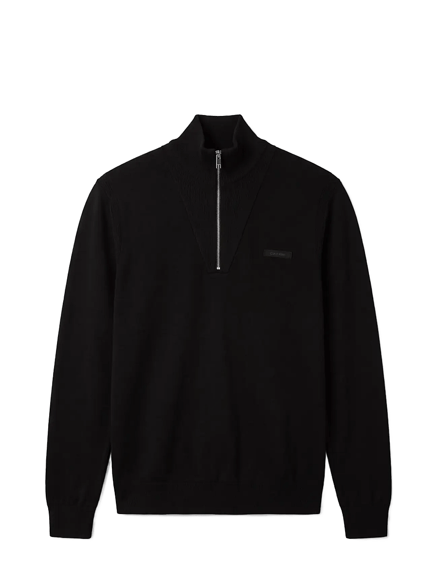 Calvin Klein - LS SNOWY TECH KNIT QZ SWEATER 14 - black - 1