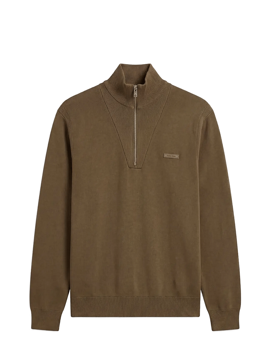 Calvin Klein - LS SNOWY TECH KNIT QZ SWEATER 14 - halfzip strik - olive night - 1