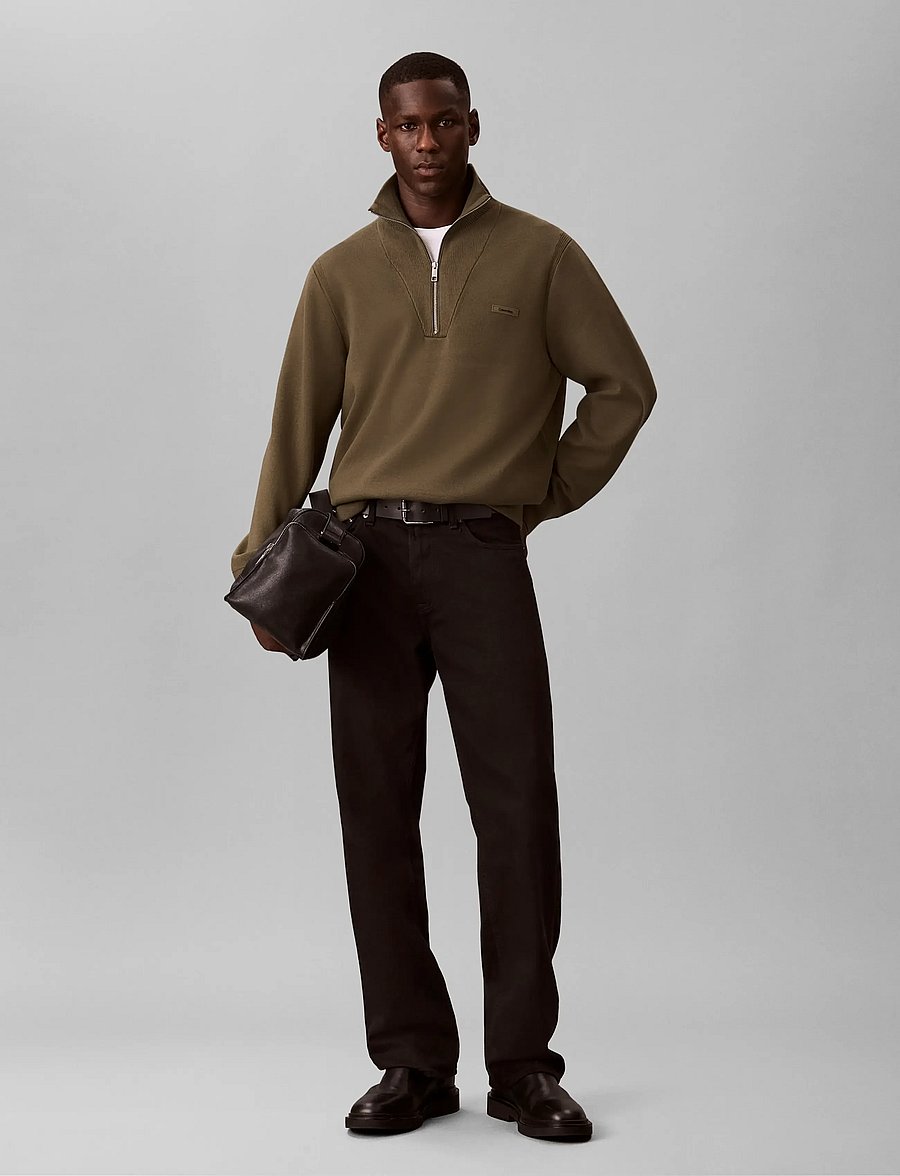 Calvin Klein - LS SNOWY TECH KNIT QZ SWEATER 14 - halfzip strik - olive night - 0