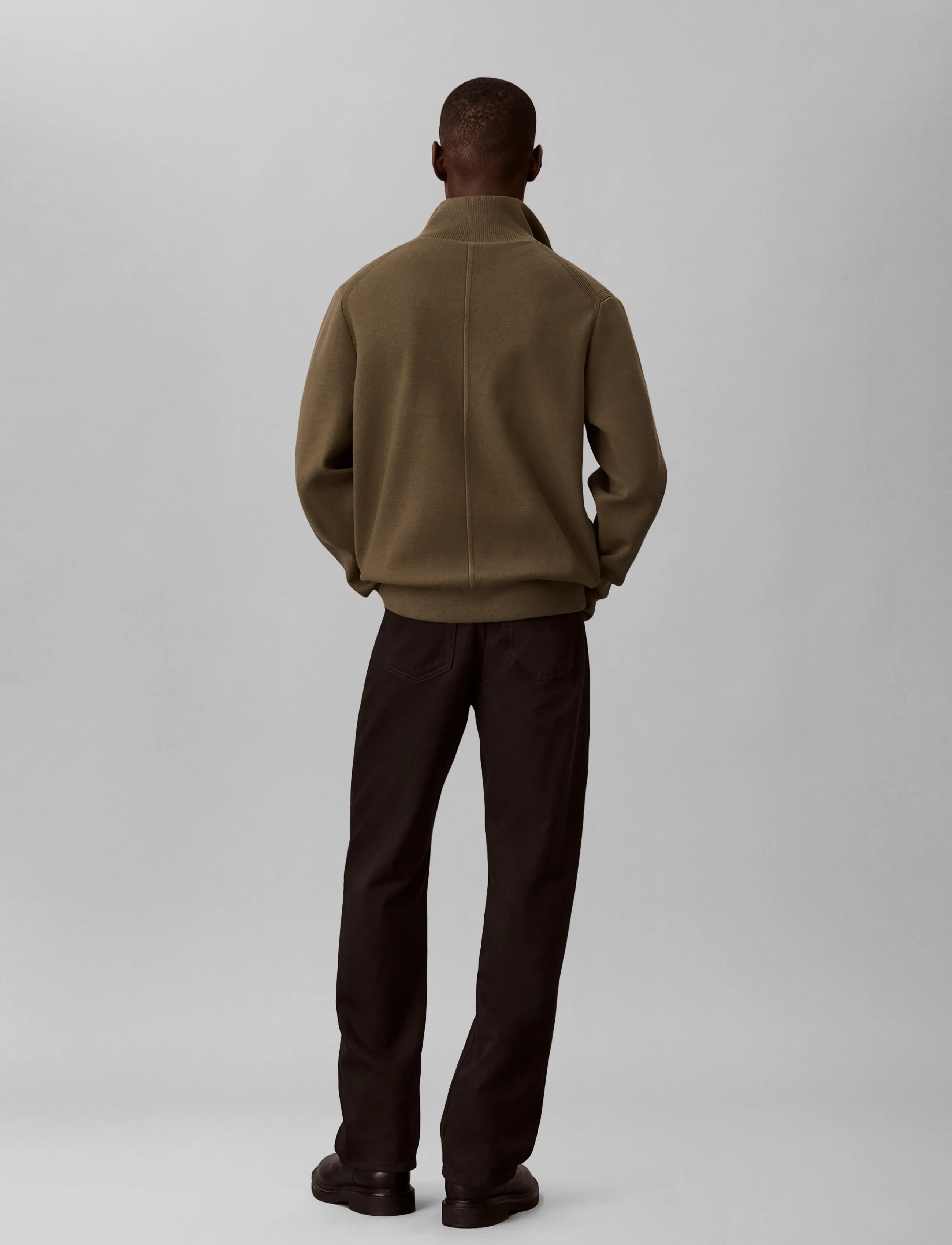 Calvin Klein - LS SNOWY TECH KNIT QZ SWEATER 14 - halfzip strik - olive night - 2