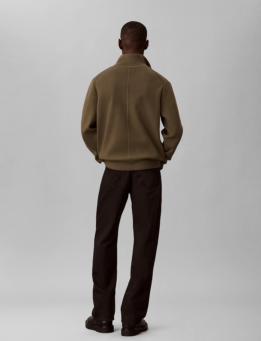 Calvin Klein - LS SNOWY TECH KNIT QZ SWEATER 14 - halfzip strik - olive night - 2