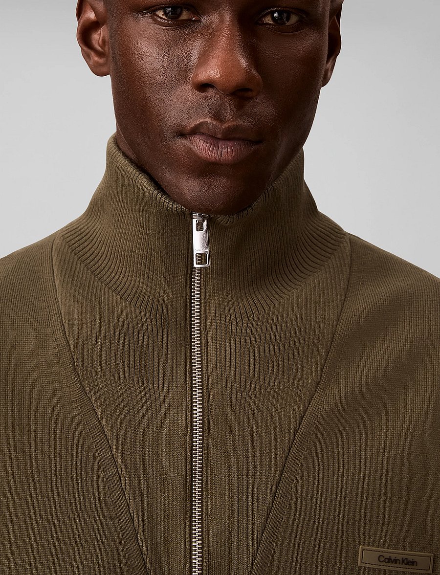 Calvin Klein - LS SNOWY TECH KNIT QZ SWEATER 14 - halfzip strik - olive night - 4