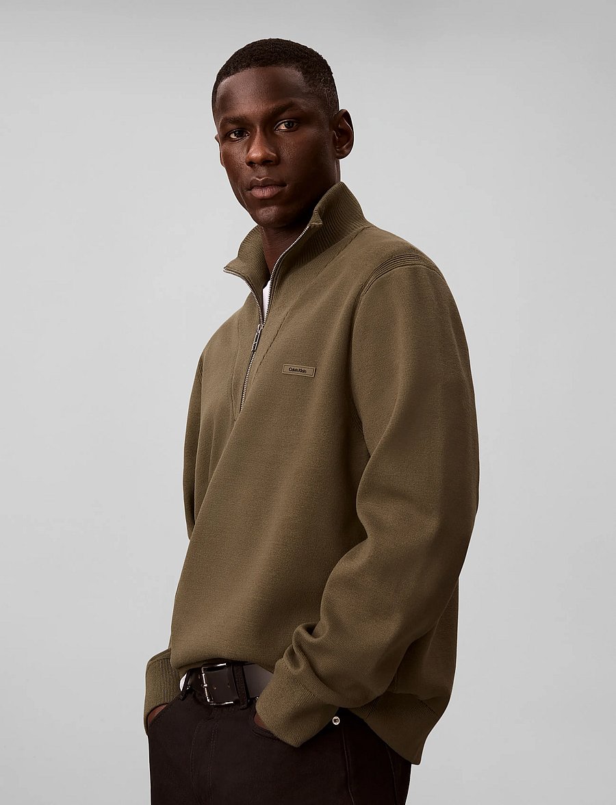 Calvin Klein - LS SNOWY TECH KNIT QZ SWEATER 14 - halfzip strik - olive night - 5
