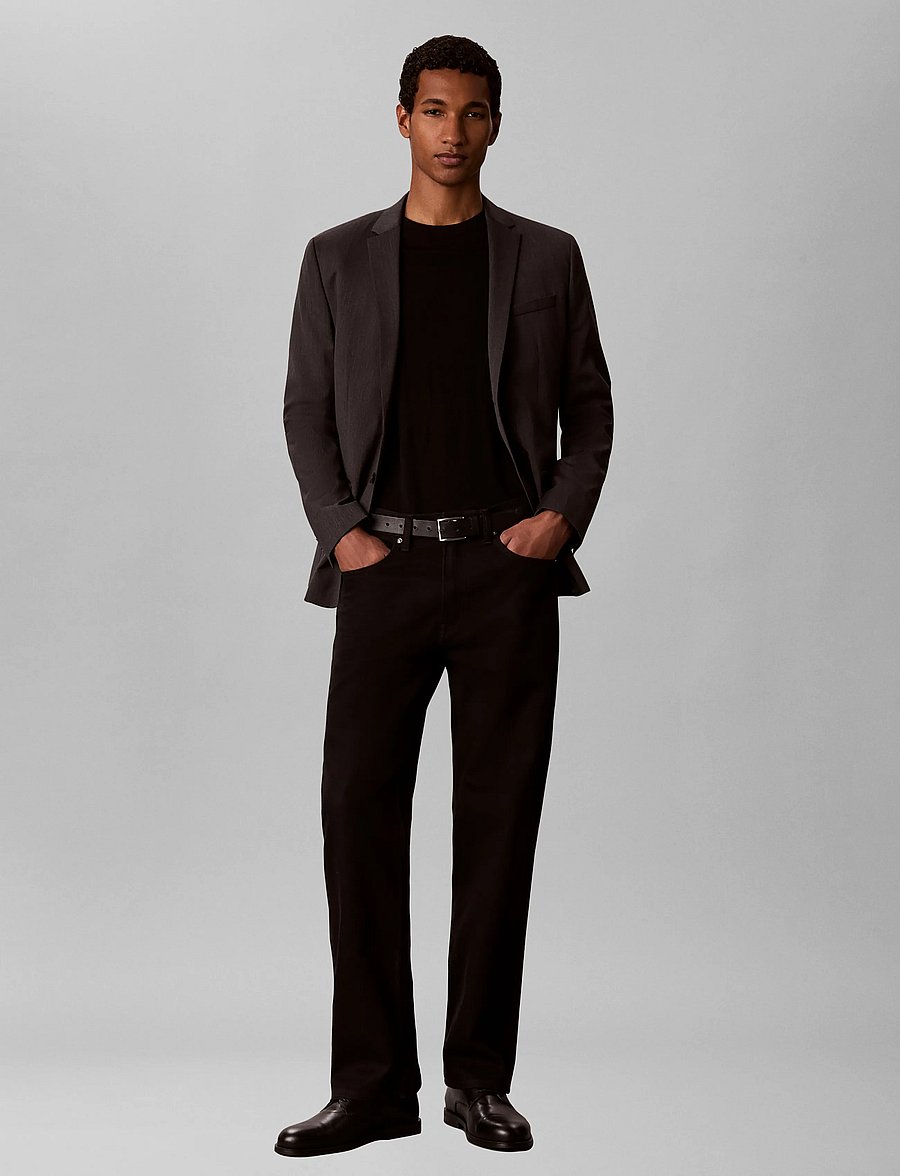 Calvin Klein - LS MICRO HERRINGBONE SLIM BLAZER - enkeltradede blazere - volcanic ash - 0