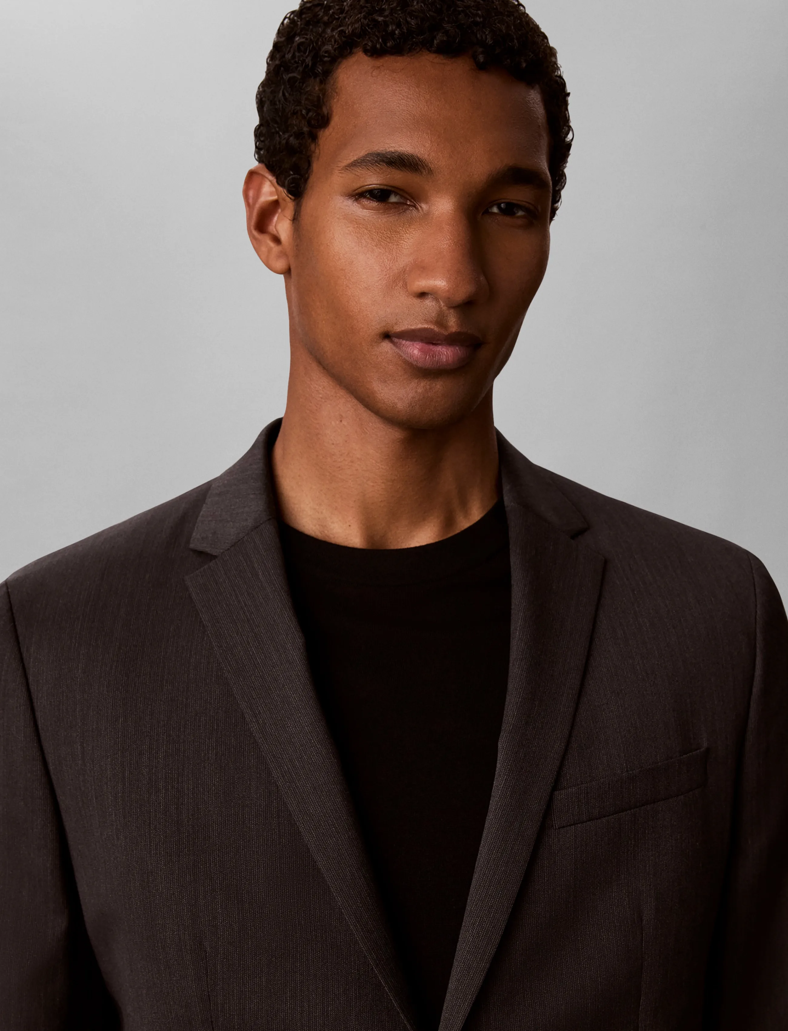 Calvin Klein - LS MICRO HERRINGBONE SLIM BLAZER - einreiher - volcanic ash - 4
