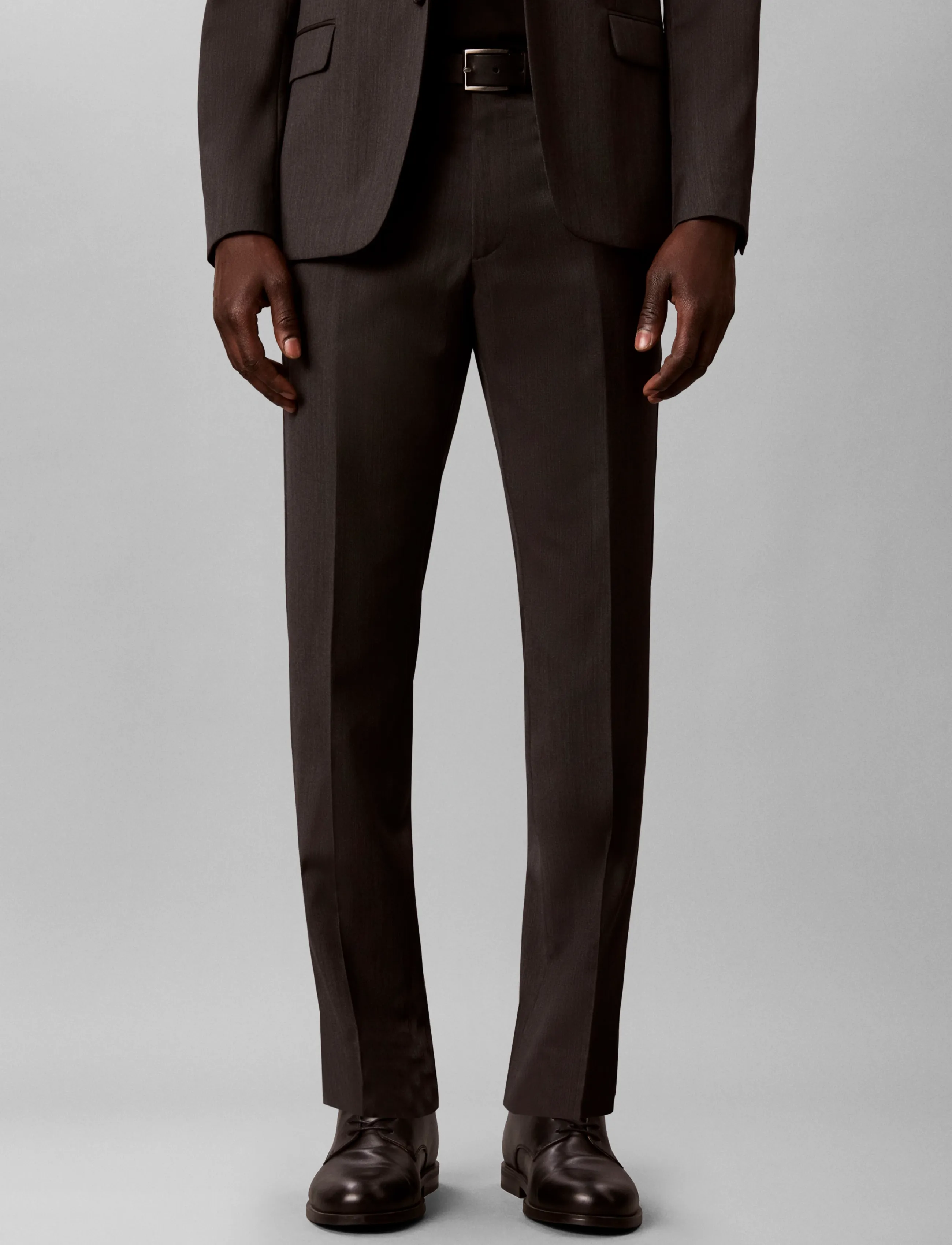 Calvin Klein - MICRO HERRINGBONE SLIM TROUSER - volcanic ash - 3