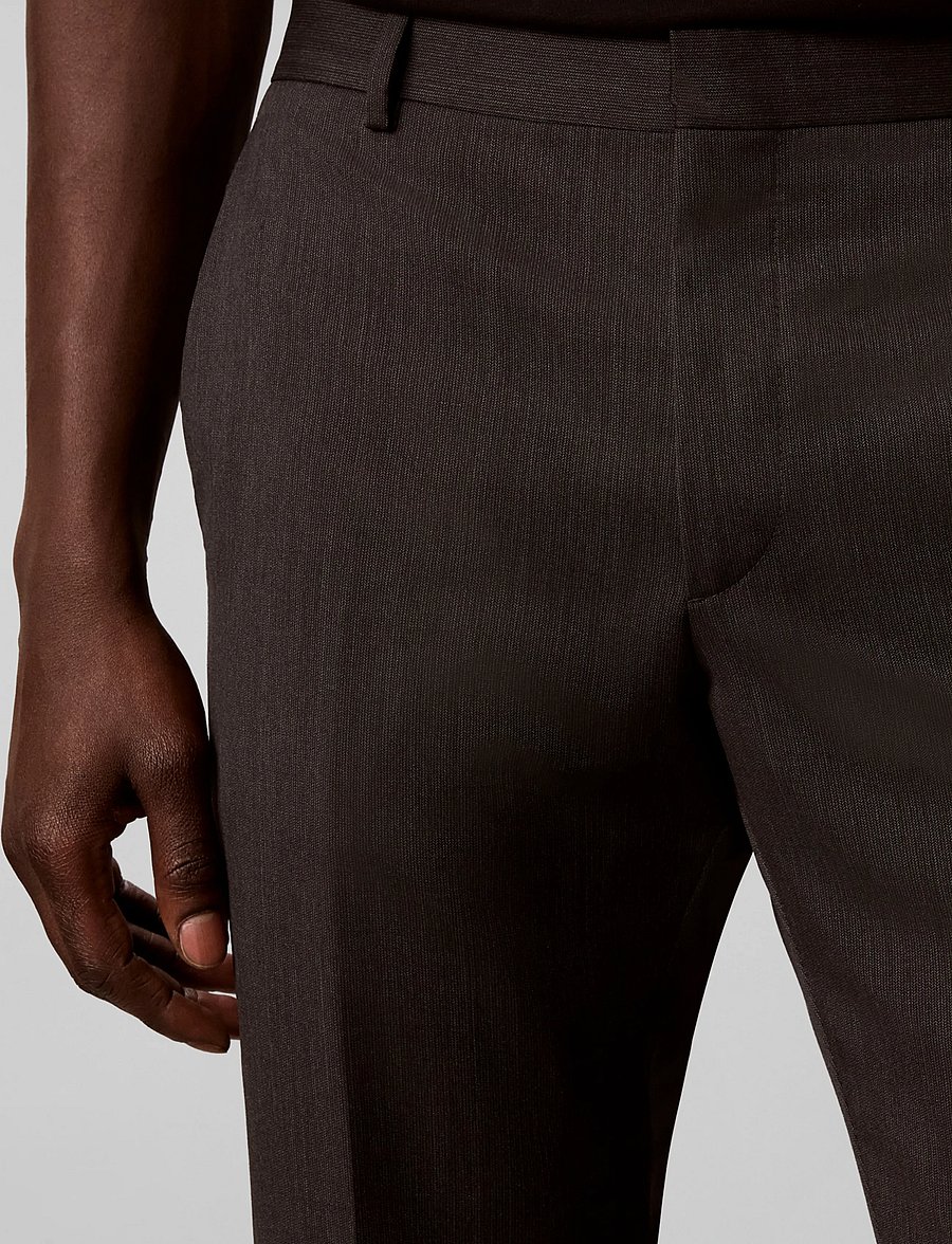 Calvin Klein - MICRO HERRINGBONE SLIM TROUSER - suit trousers - volcanic ash - 4