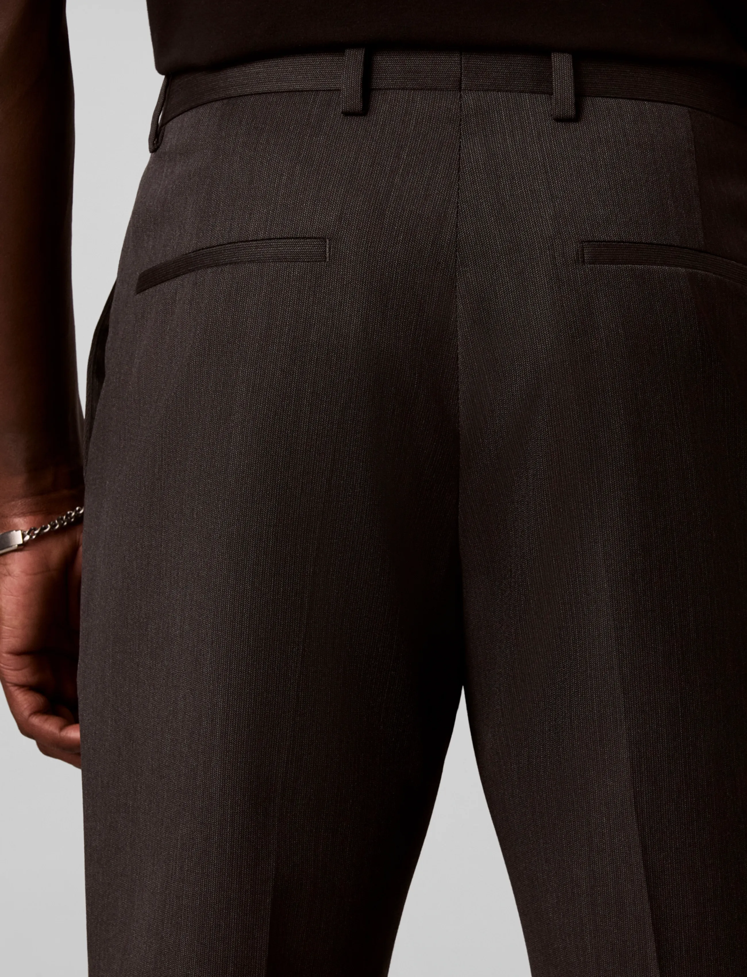 Calvin Klein - MICRO HERRINGBONE SLIM TROUSER - volcanic ash - 5