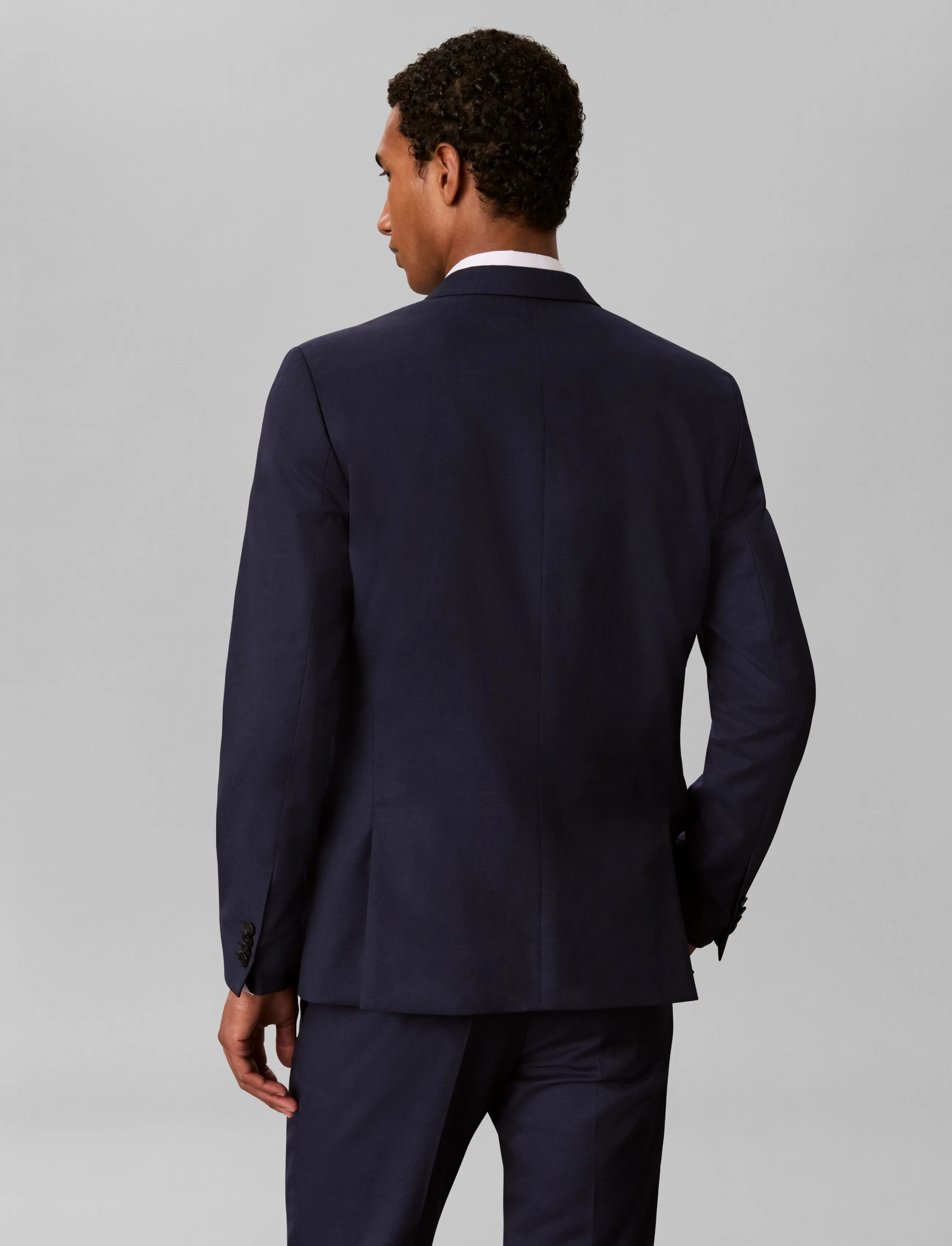 Calvin Klein - LS BIRDS EYE SLIM BLAZER - einreiher - ink - 2