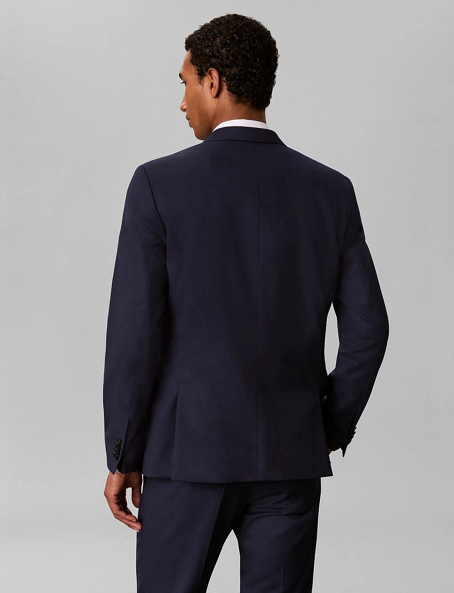 Calvin Klein - LS BIRDS EYE SLIM BLAZER - enkeltradede blazere - ink - 2