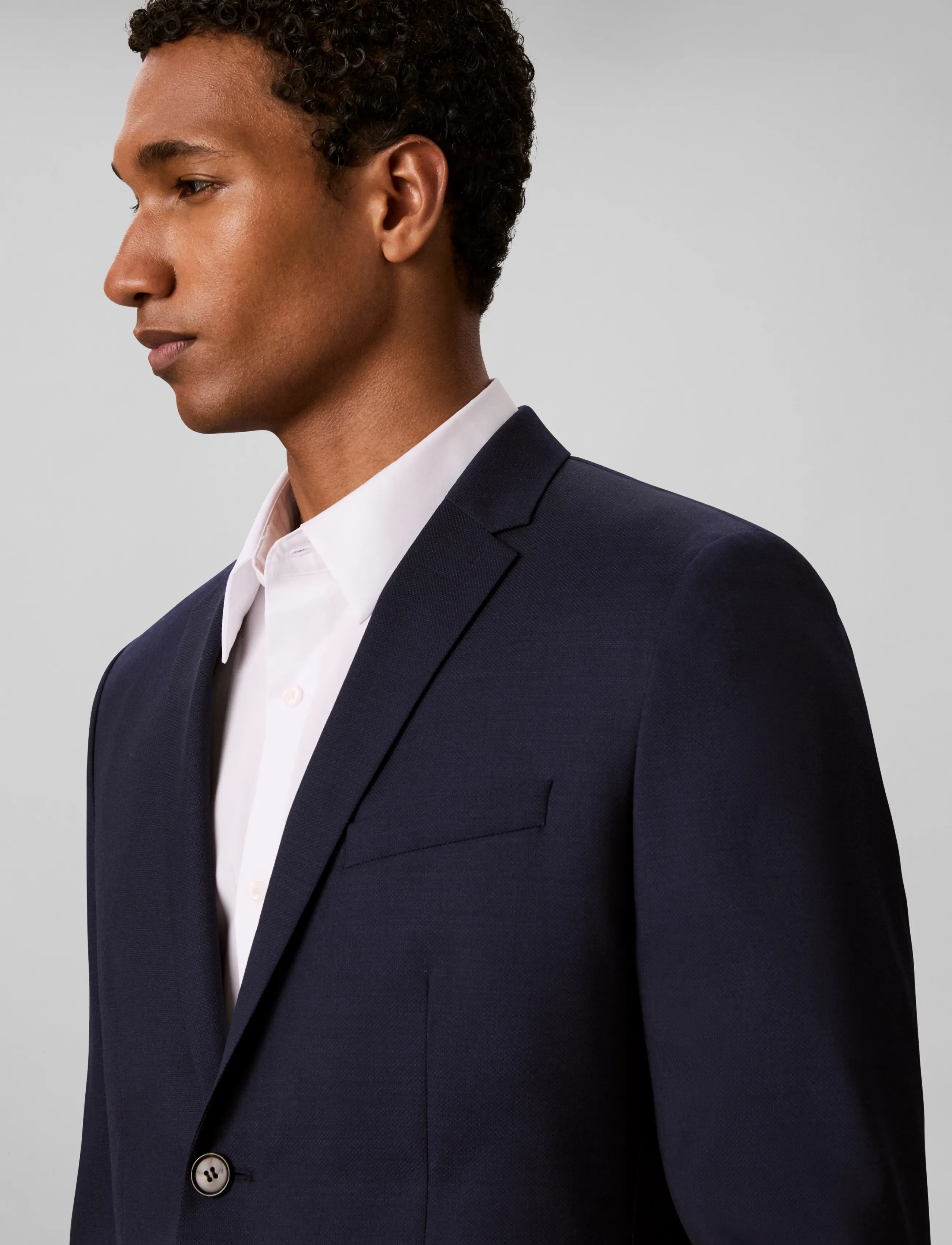 Calvin Klein - LS BIRDS EYE SLIM BLAZER - einreiher - ink - 4
