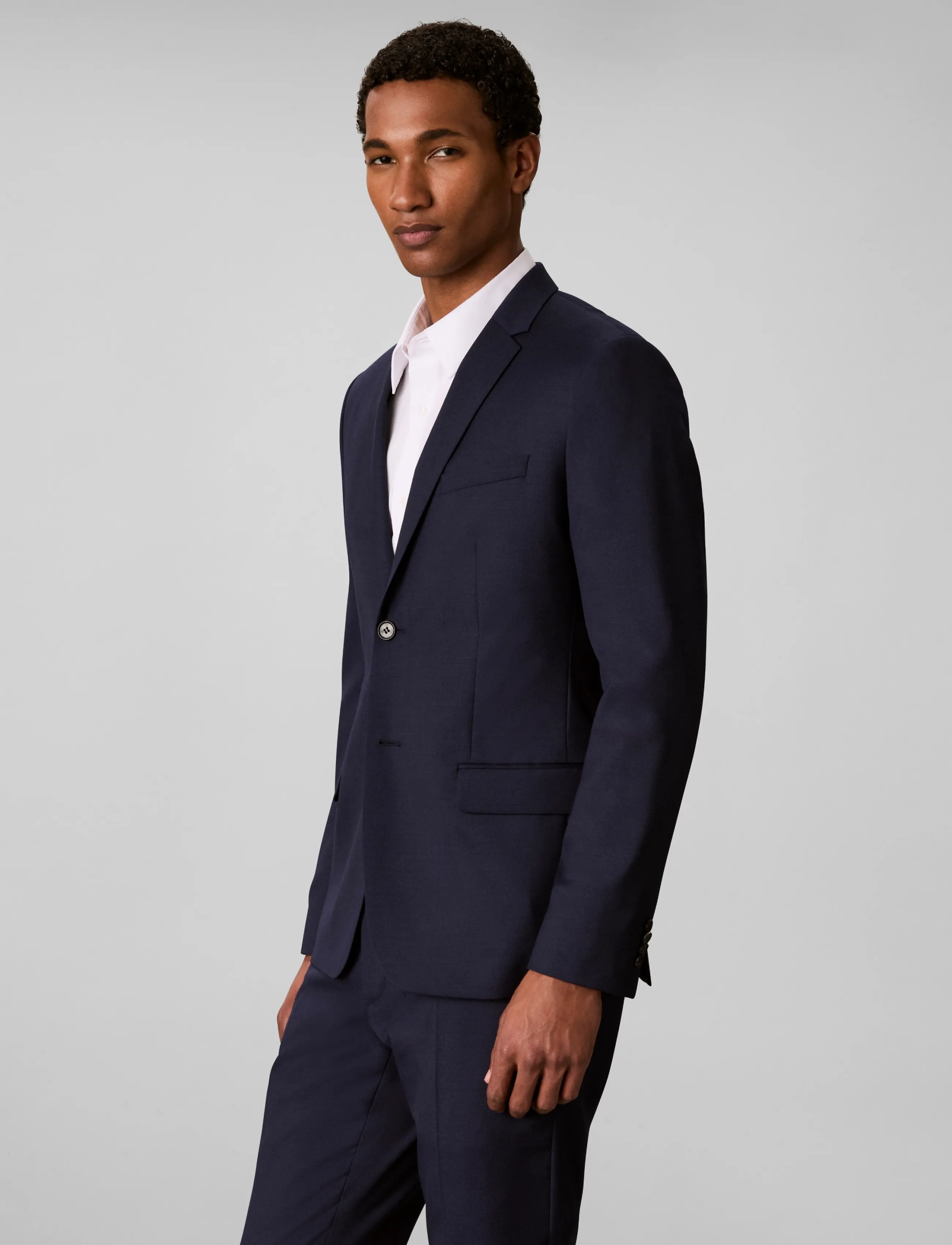 Calvin Klein - LS BIRDS EYE SLIM BLAZER - einreiher - ink - 5